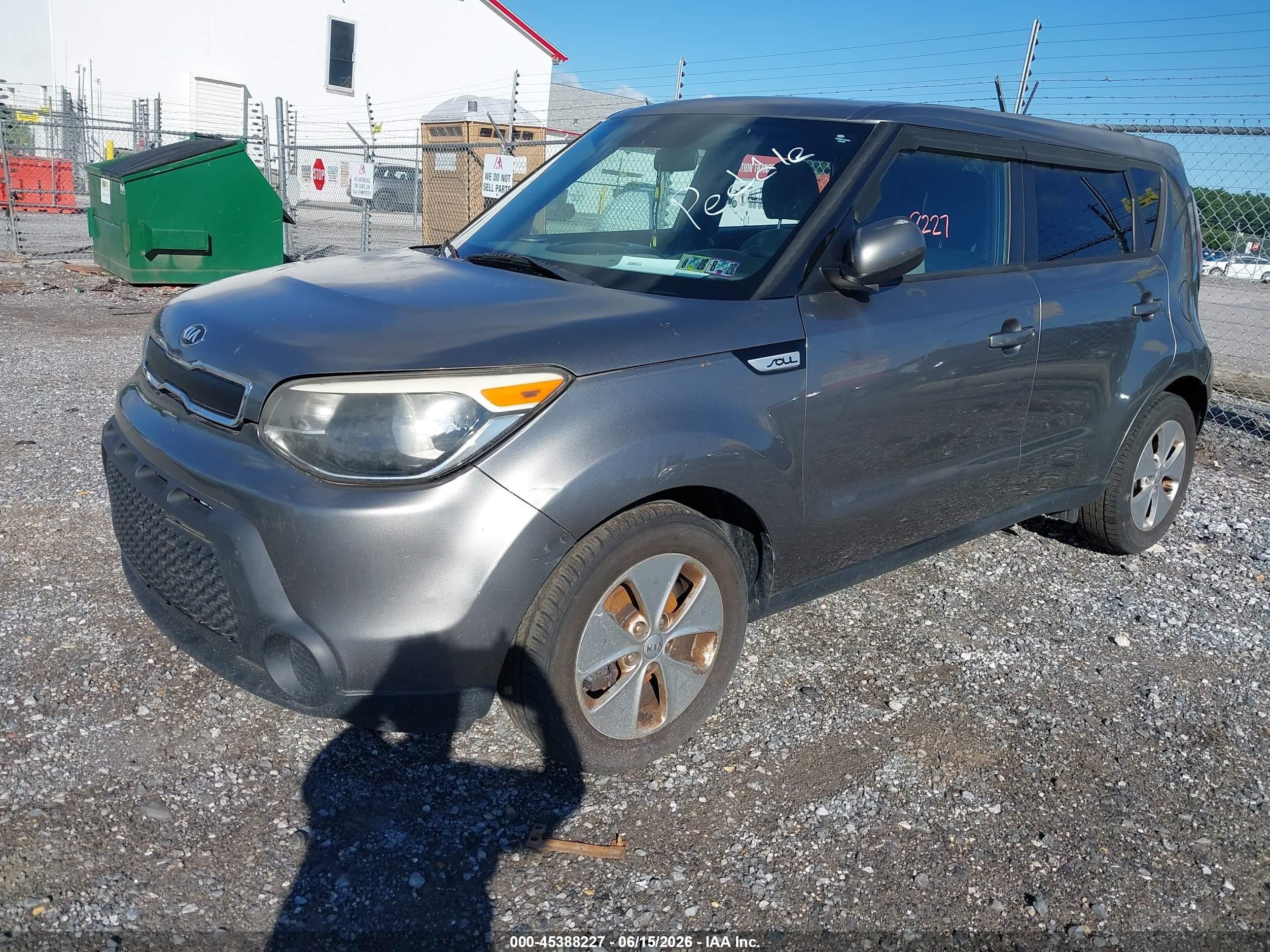 2015 Kia Soul   Серый vin: KNDJN2A29F7201171