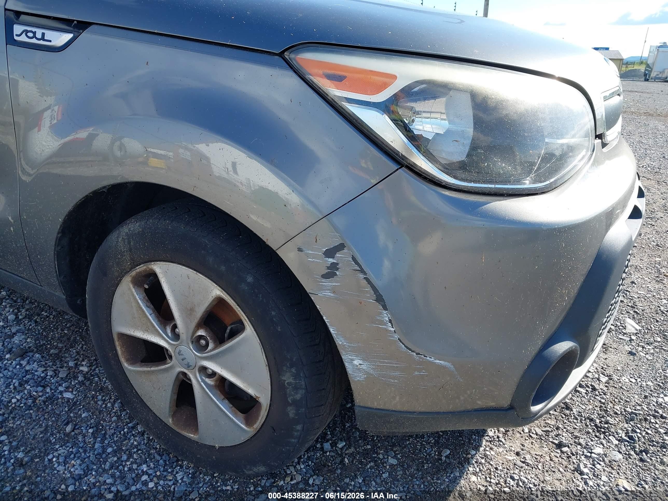 2015 Kia Soul   Серый vin: KNDJN2A29F7201171