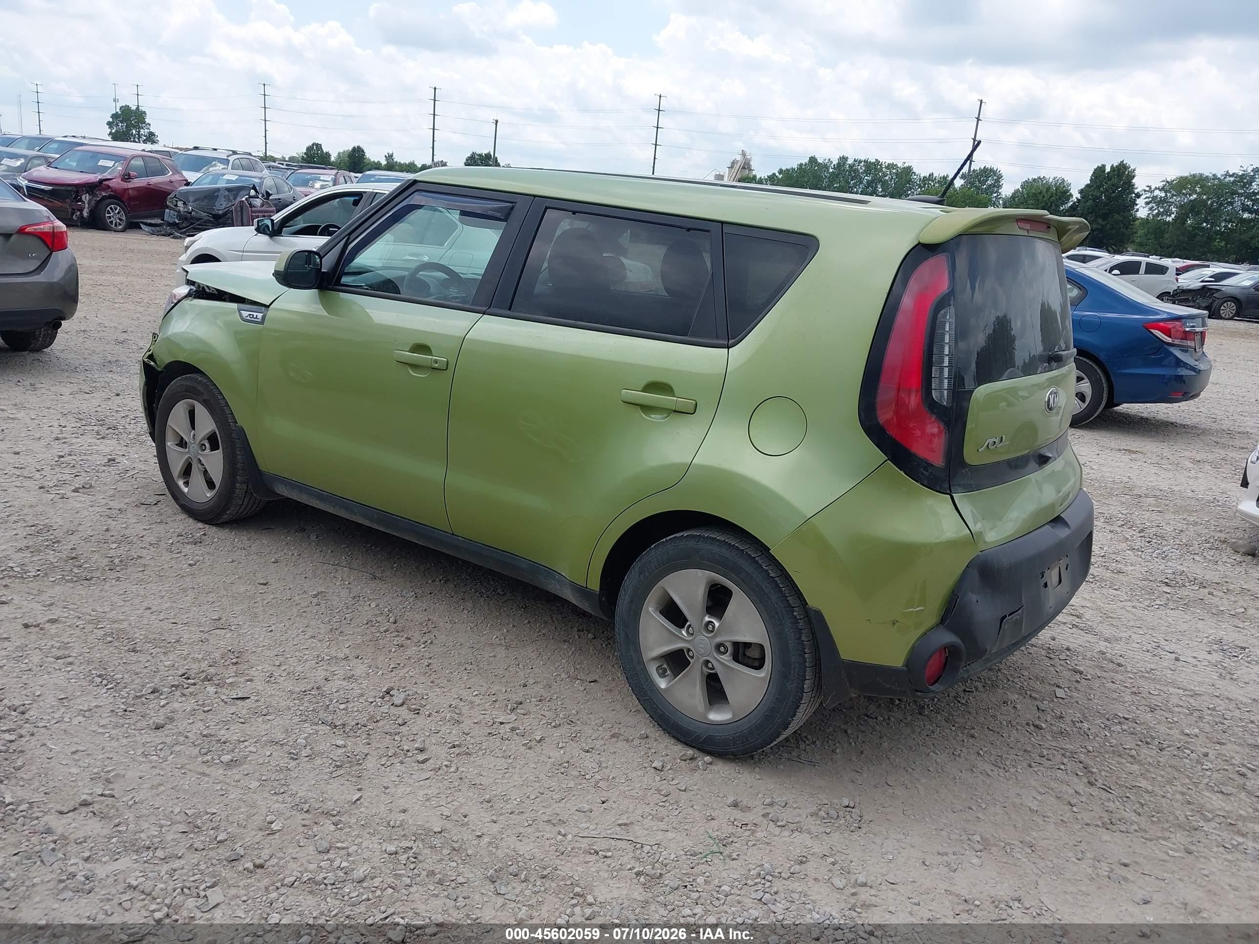 2015 Kia Soul   Green vin: KNDJN2A29F7763765