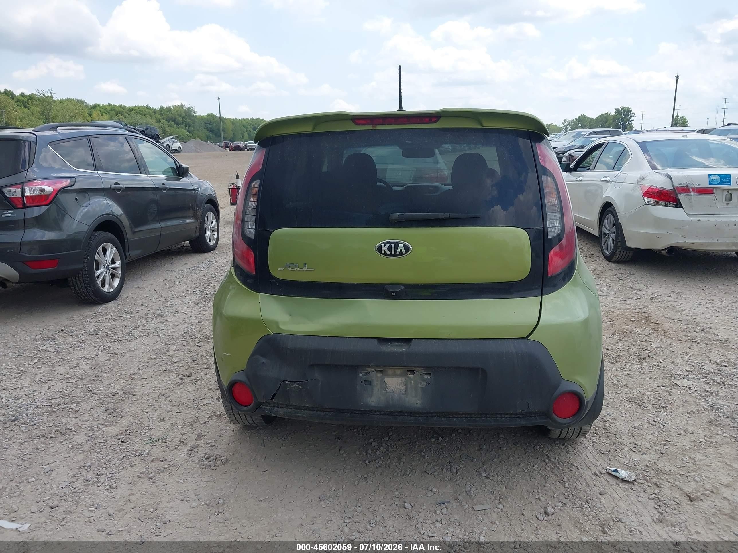 2015 Kia Soul   Green vin: KNDJN2A29F7763765
