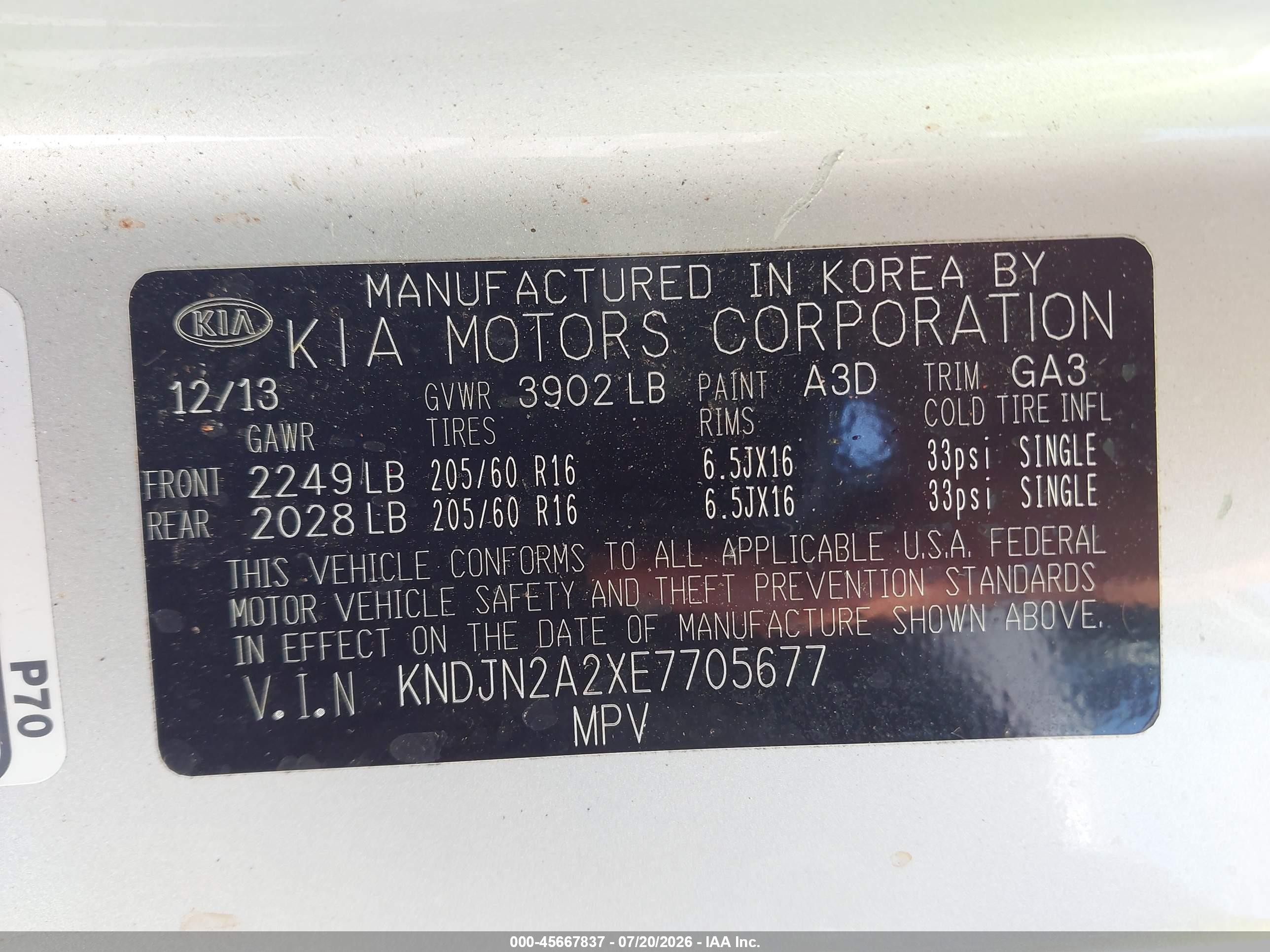 2014 Kia Soul   Silver vin: KNDJN2A2XE7705677