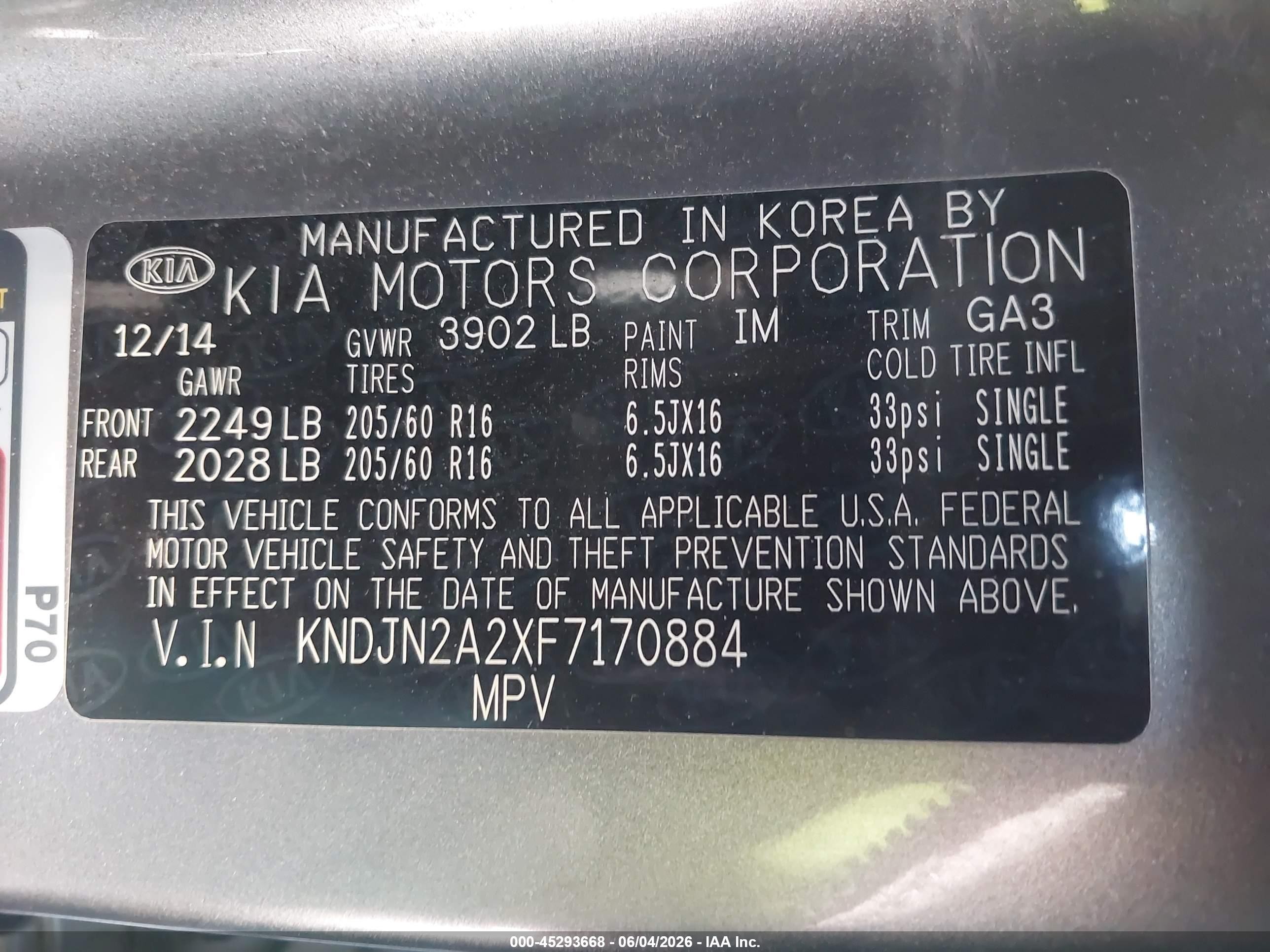 2015 Kia Soul   Gray vin: KNDJN2A2XF7170884