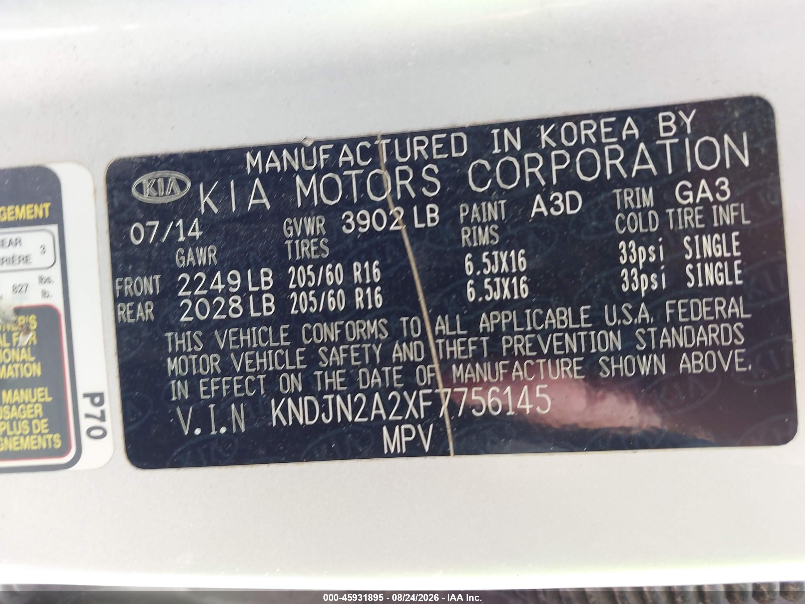 2015 Kia Soul   Silver vin: KNDJN2A2XF7756145