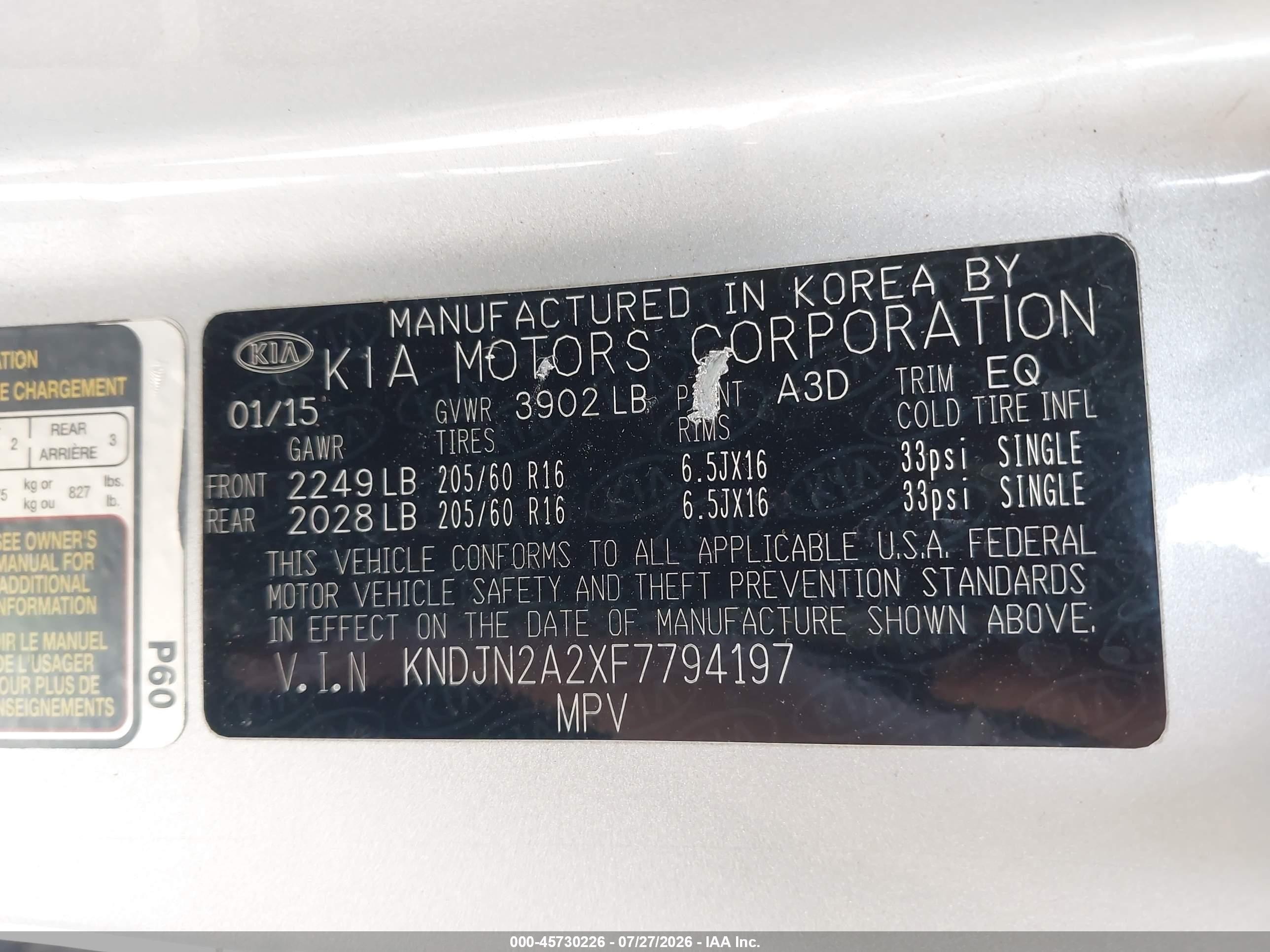 2015 Kia Soul   Silver vin: KNDJN2A2XF7794197