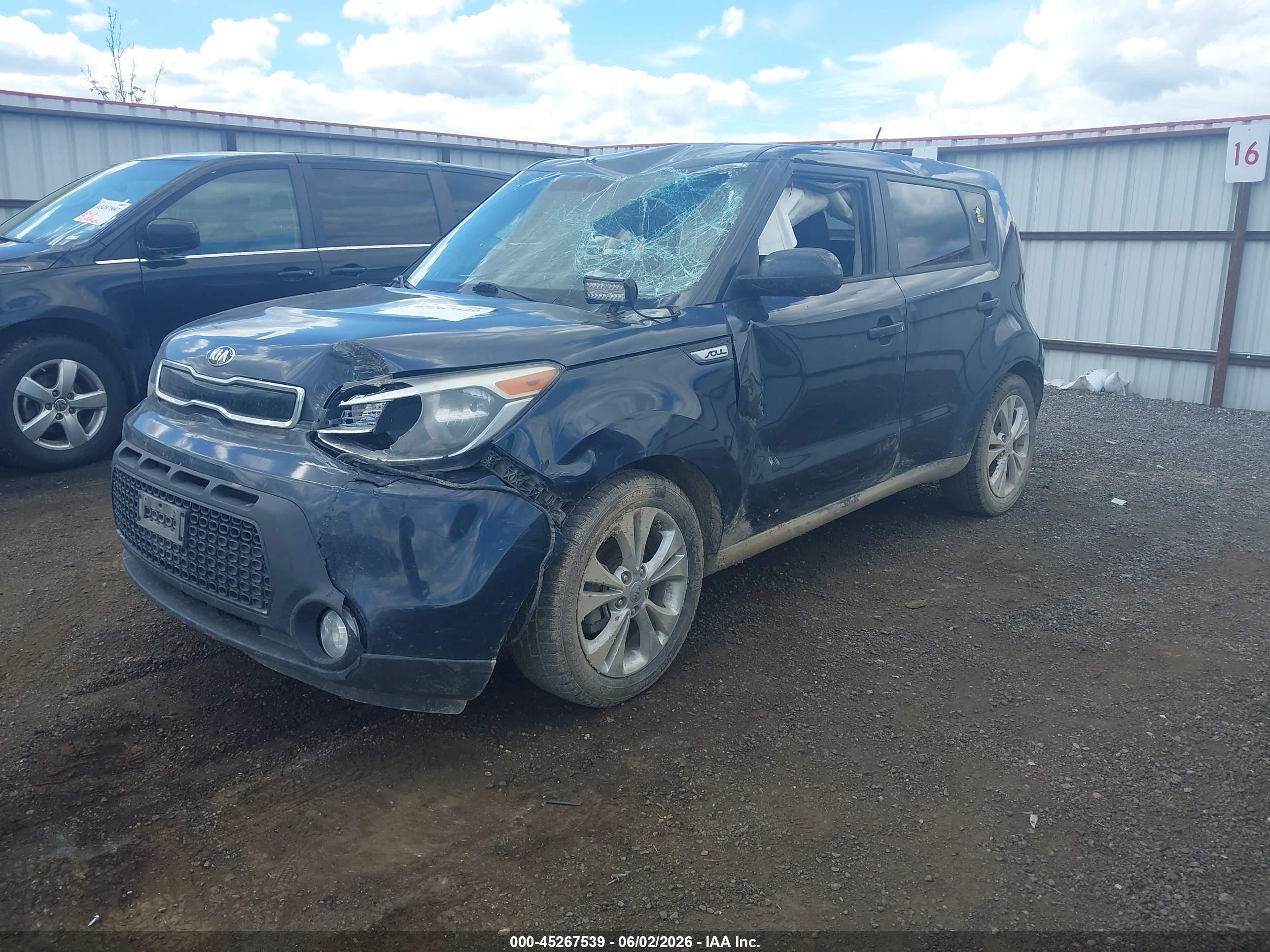 2015 Kia Soul + Dark Blue vin: KNDJP3A50F7114835