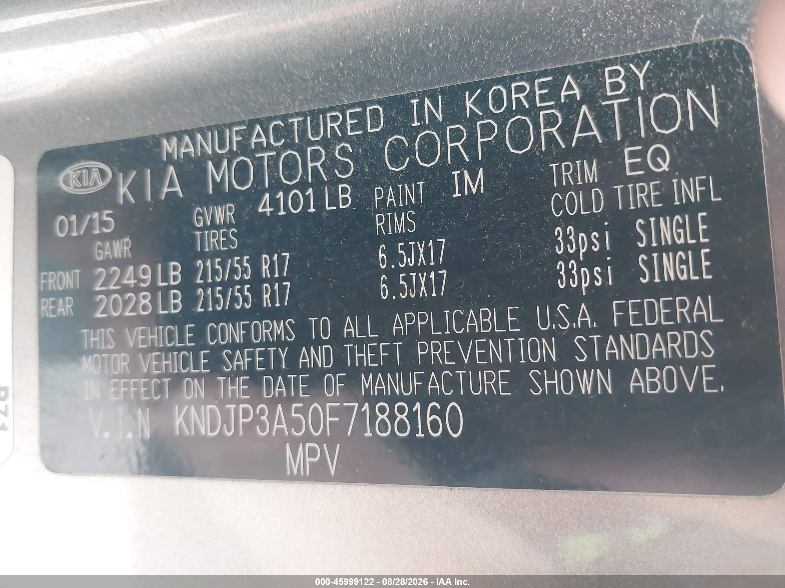 2015 Kia Soul + Gray vin: KNDJP3A50F7188160