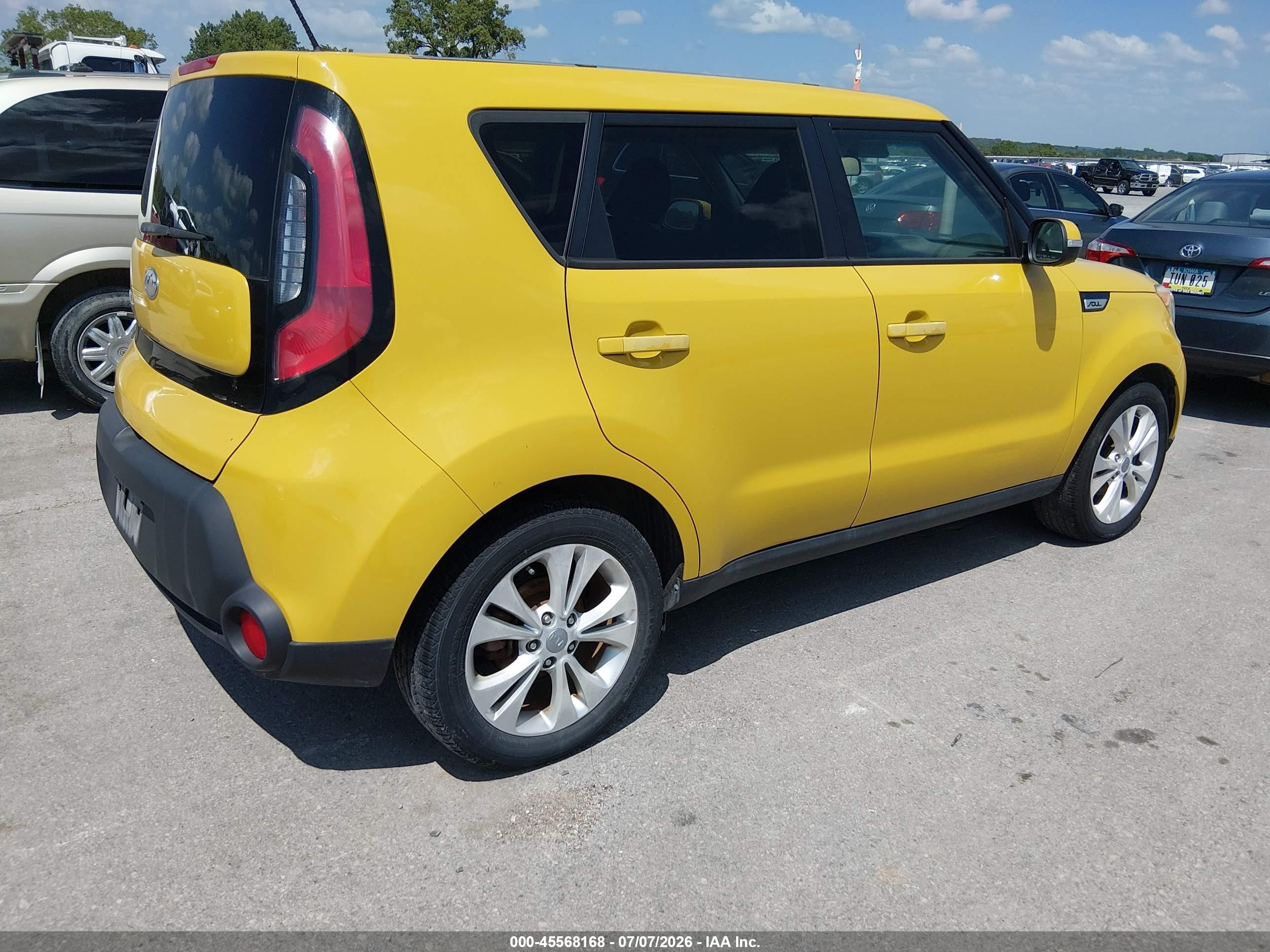 2014 Kia Soul + Yellow vin: KNDJP3A51E7004911