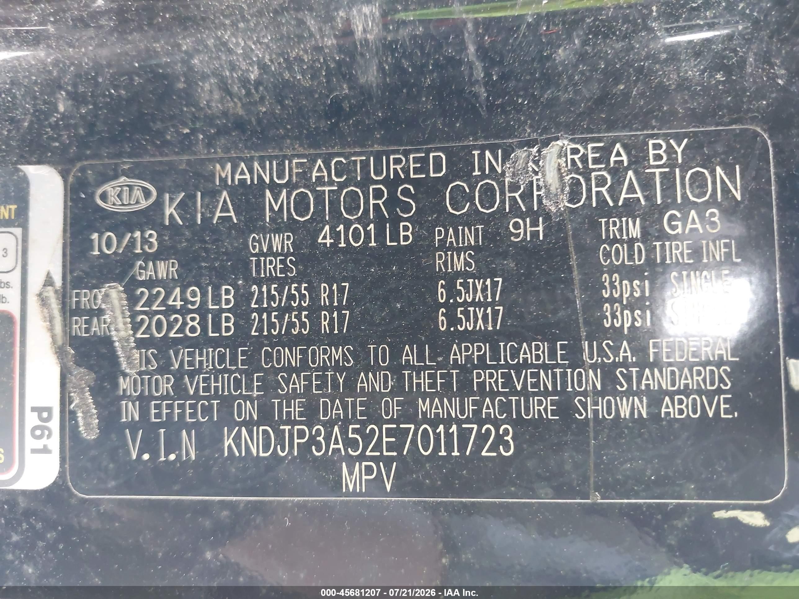 2014 Kia Soul + Black vin: KNDJP3A52E7011723