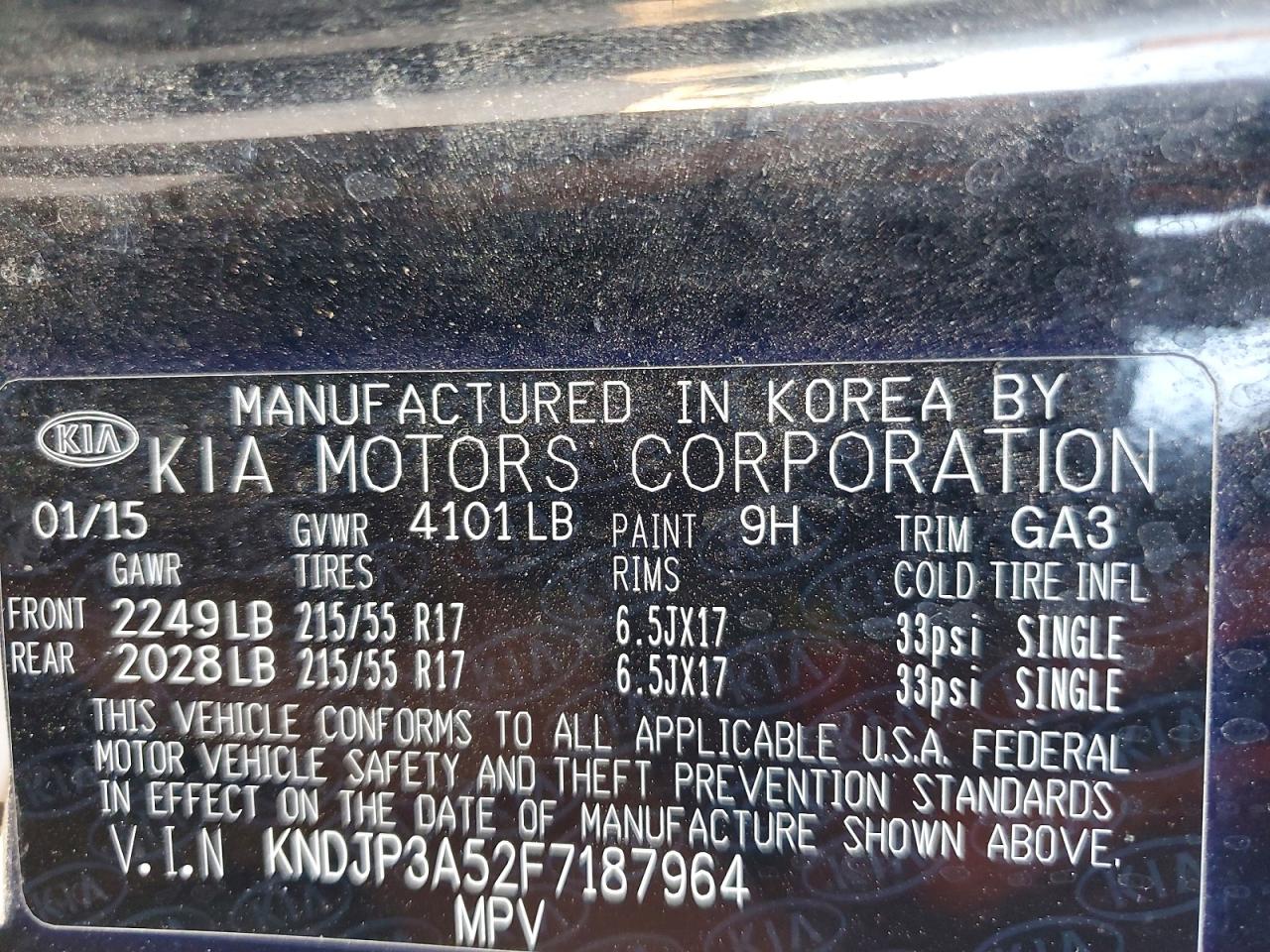 2015 Kia Soul + Black vin: KNDJP3A52F7187964
