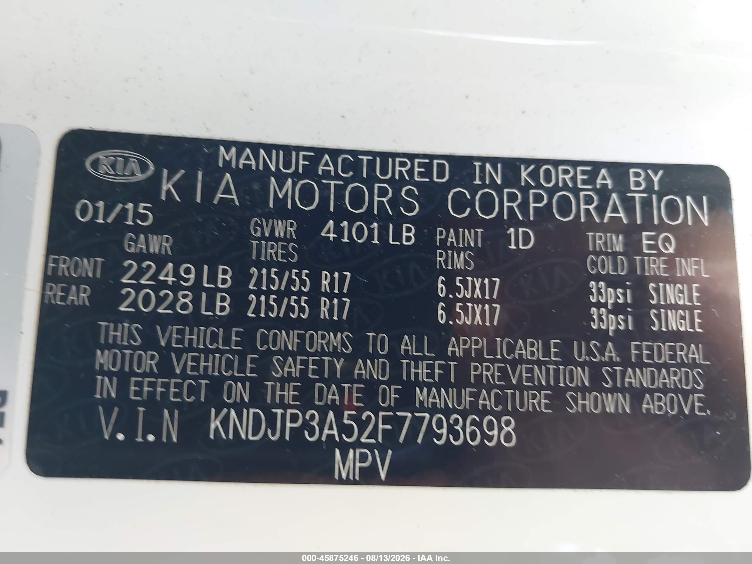 2015 Kia Soul + White vin: KNDJP3A52F7793698