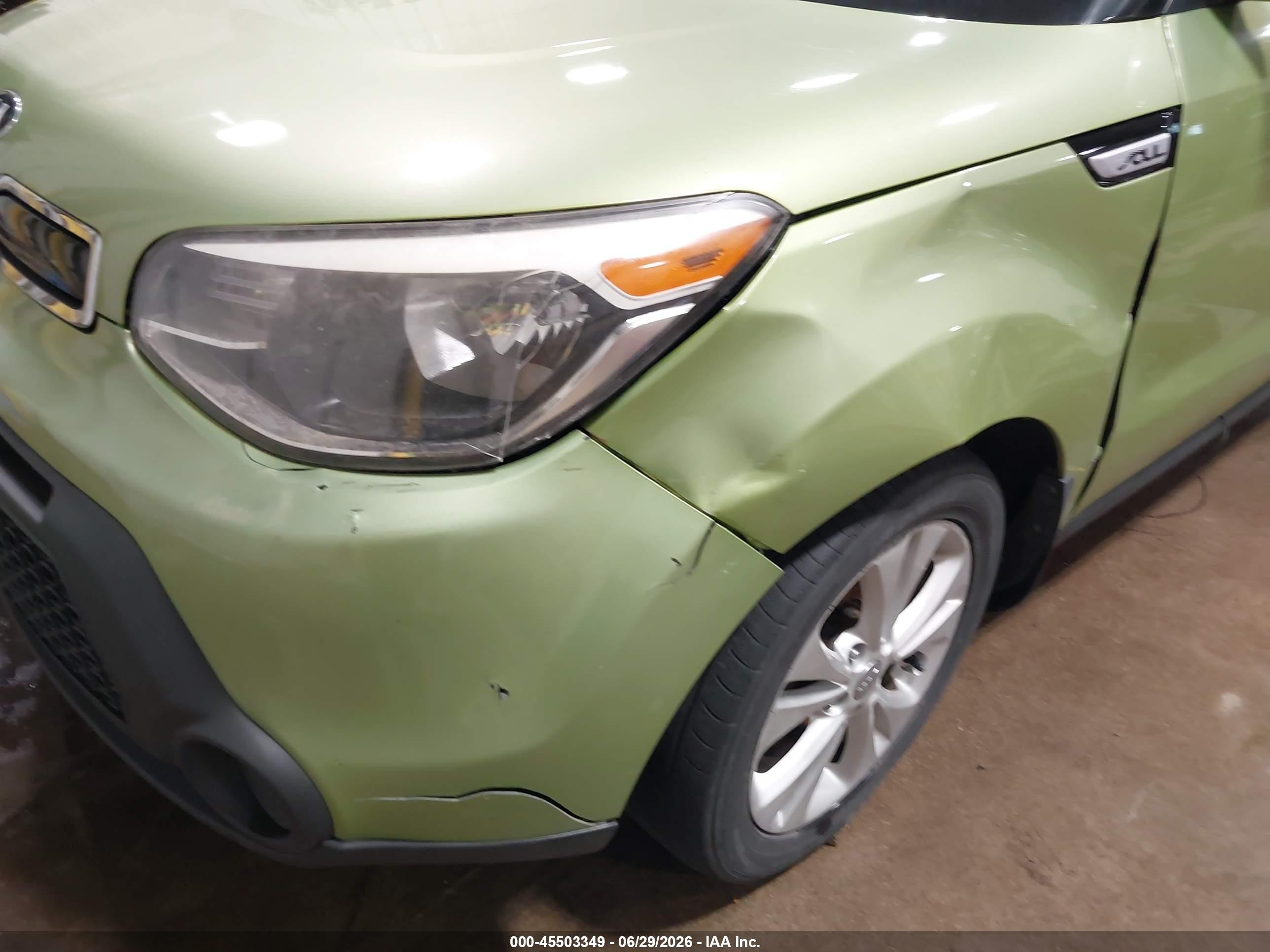 2015 Kia Soul + Зеленый vin: KNDJP3A53F7769698