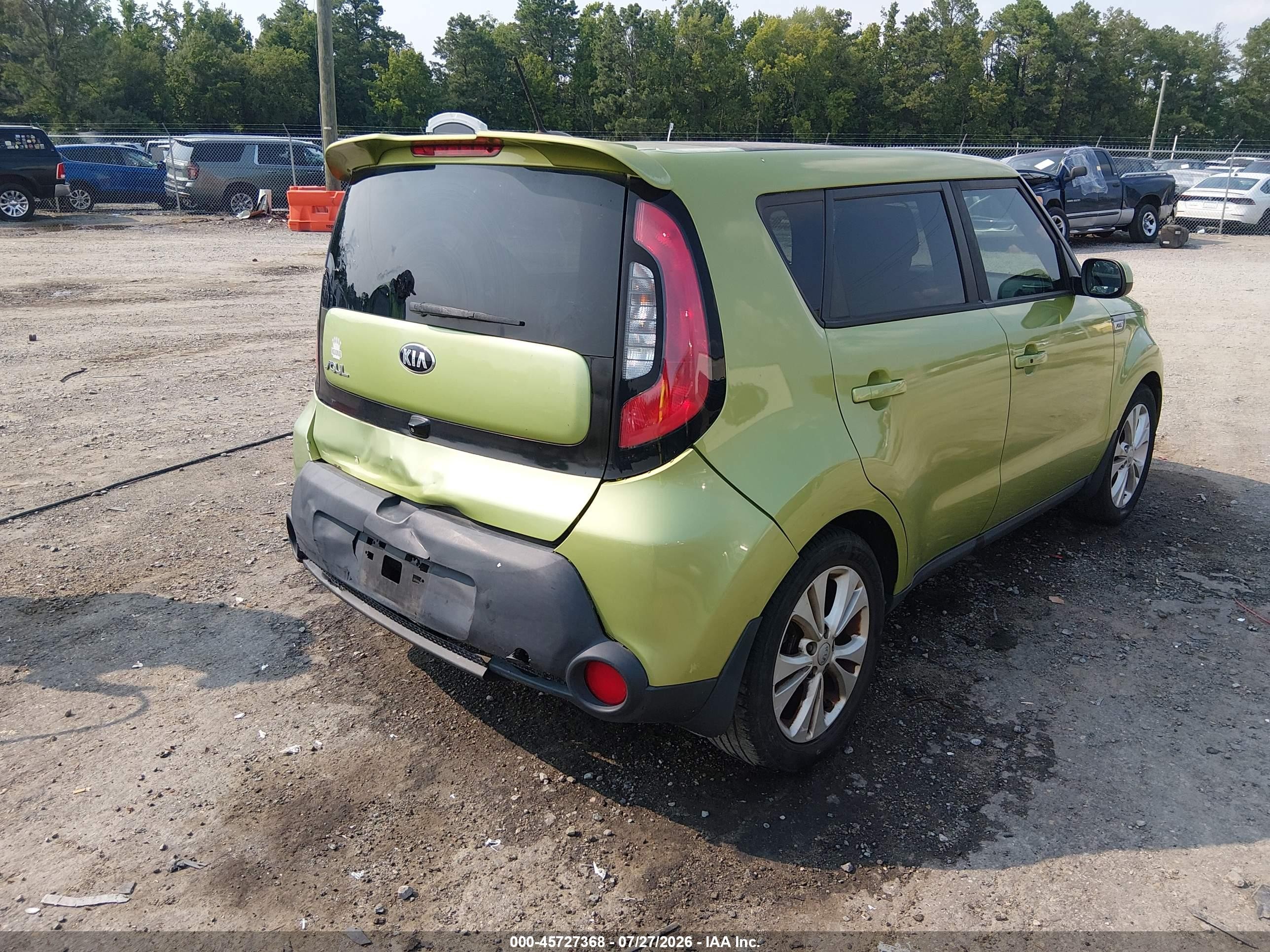 2015 Kia Soul + Зеленый vin: KNDJP3A53F7774707