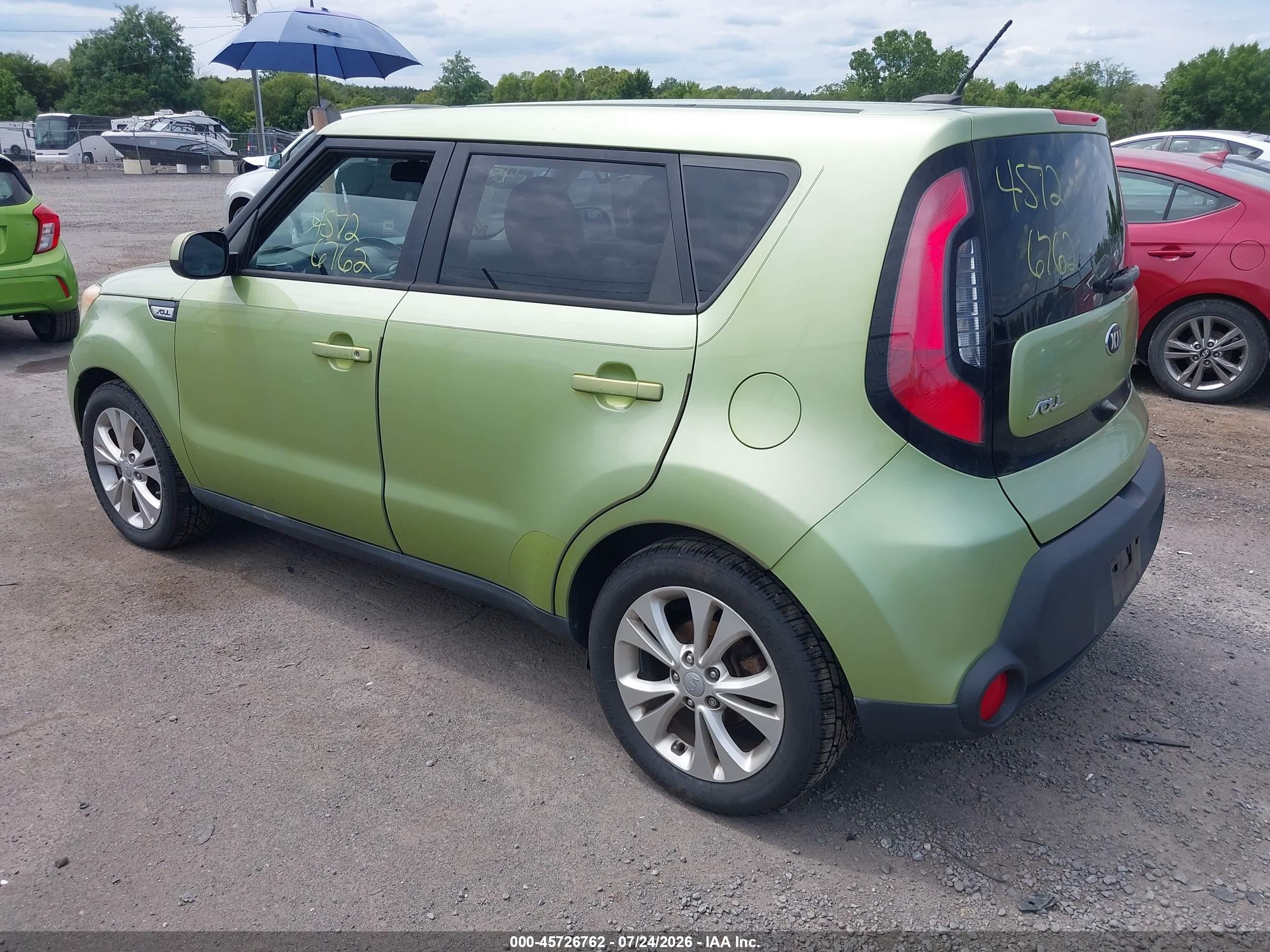2015 Kia Soul + Зеленый vin: KNDJP3A53F7815367