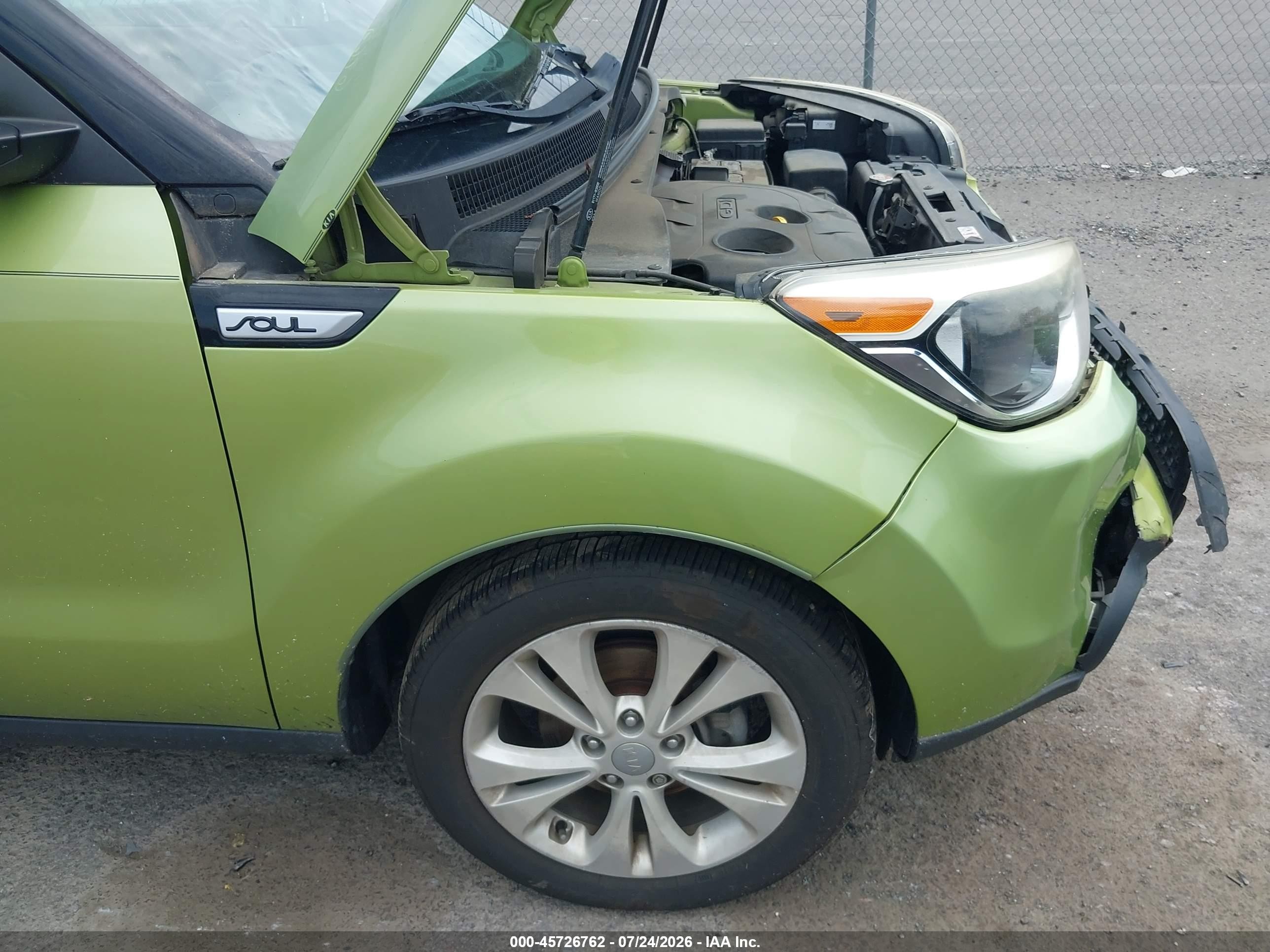 2015 Kia Soul + Зеленый vin: KNDJP3A53F7815367