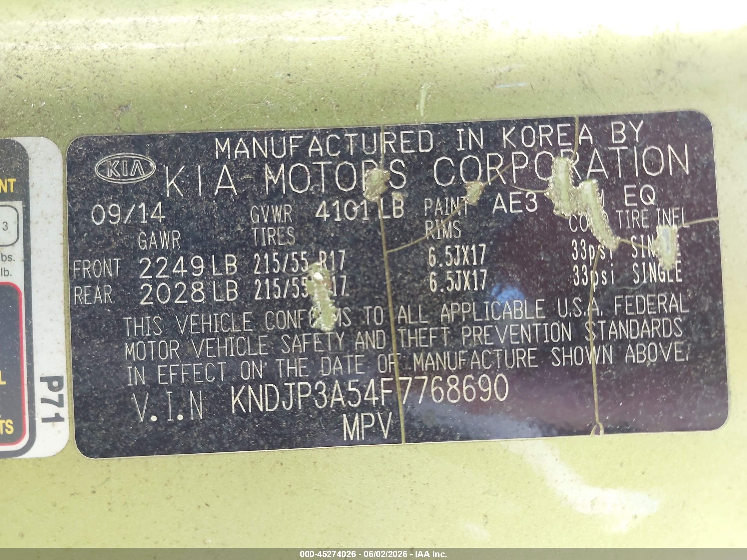 2015 Kia Soul + Green vin: KNDJP3A54F7768690