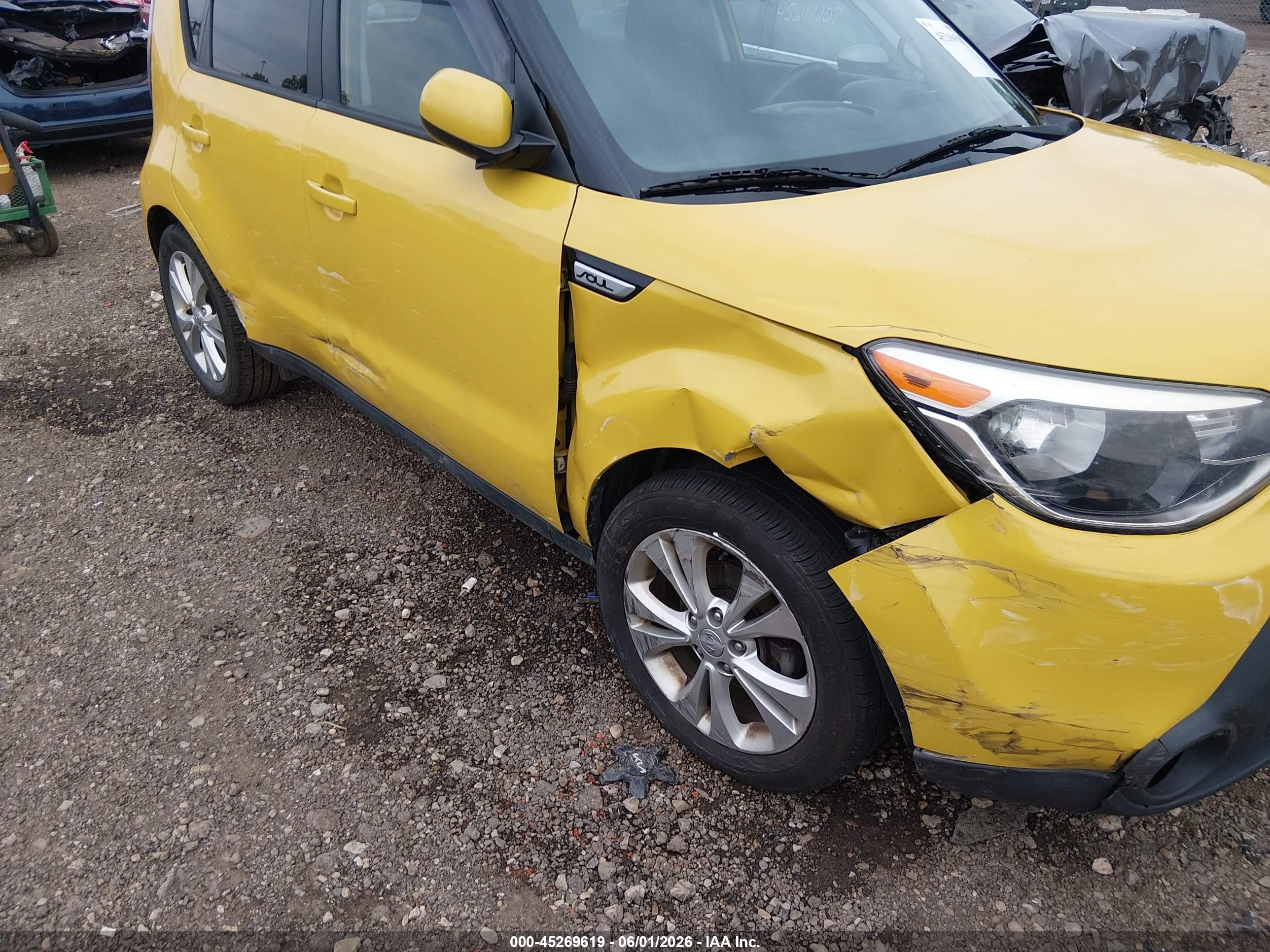 2015 Kia Soul + Желтый vin: KNDJP3A55F7163643