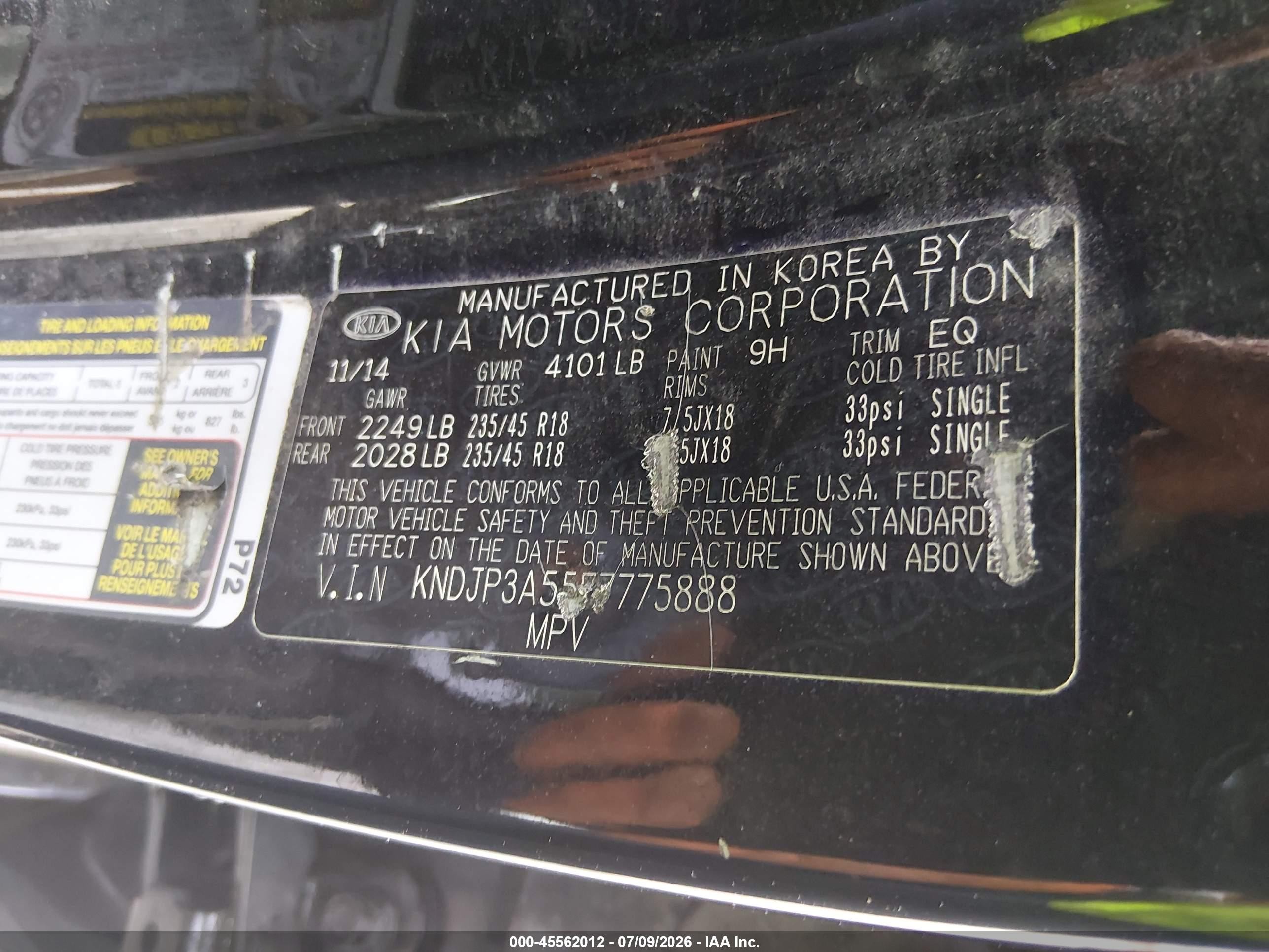 2015 Kia Soul + Black vin: KNDJP3A55F7775888
