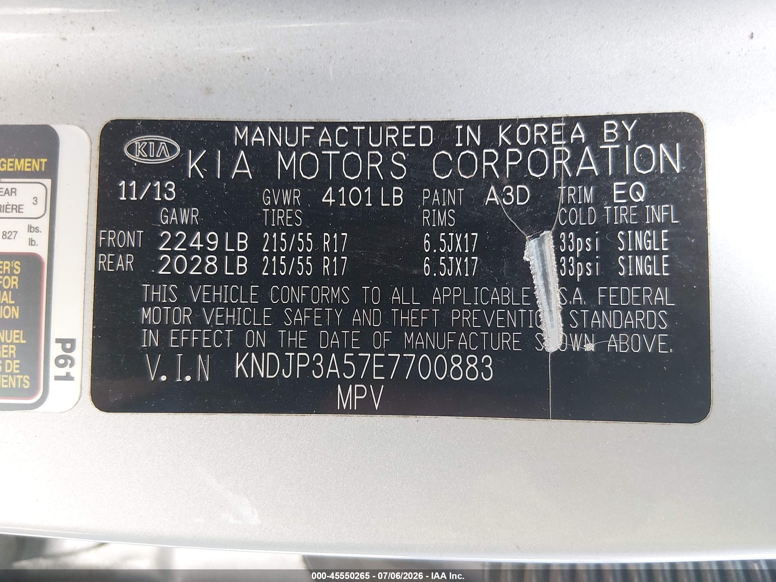 2014 Kia Soul + Silver vin: KNDJP3A57E7700883