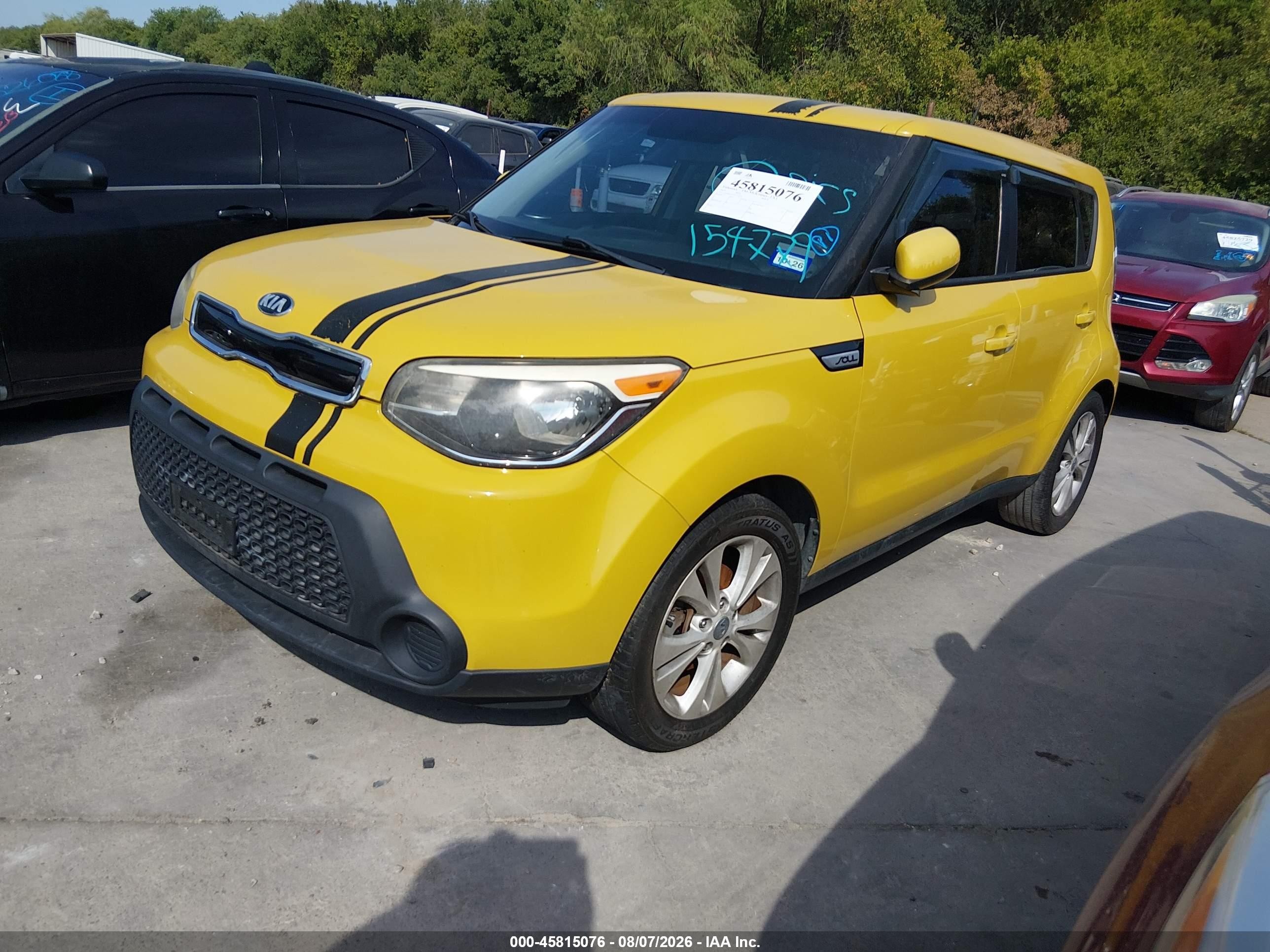 2015 Kia Soul + Yellow vin: KNDJP3A57F7154779