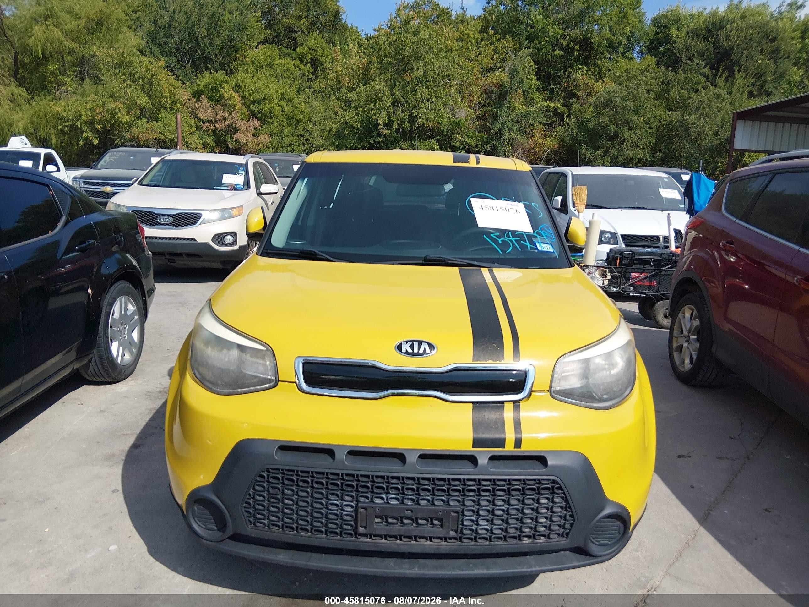 2015 Kia Soul + Yellow vin: KNDJP3A57F7154779