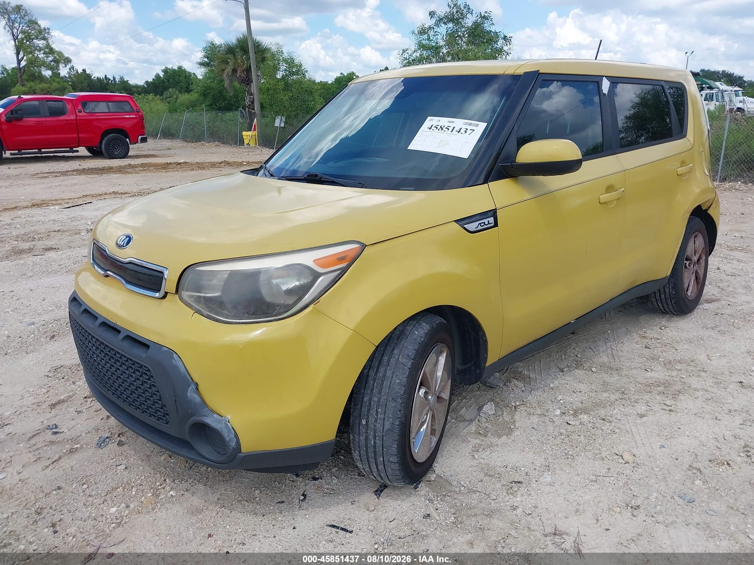 2015 Kia Soul + Желтый vin: KNDJP3A57F7192075