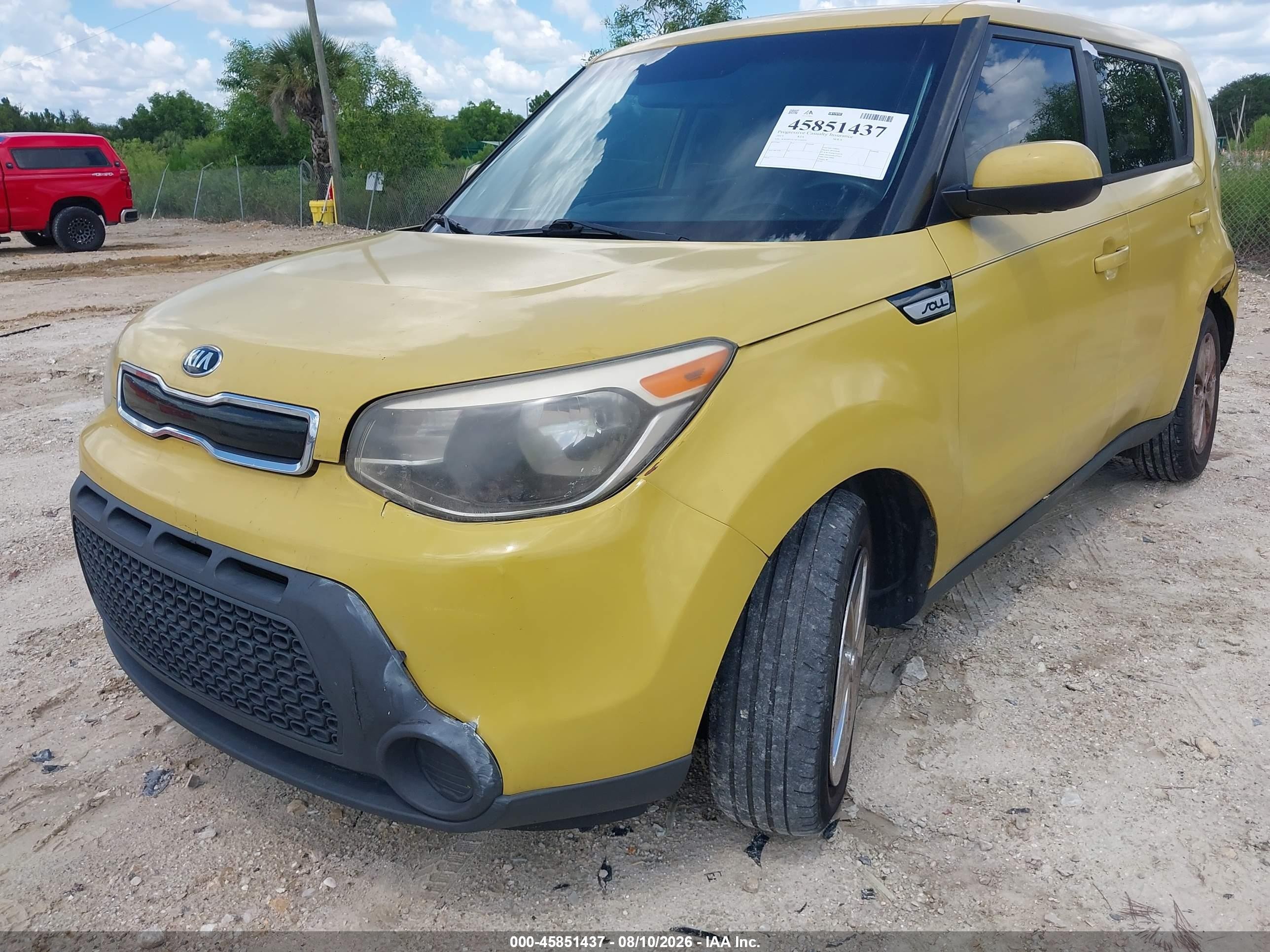 2015 Kia Soul + Желтый vin: KNDJP3A57F7192075