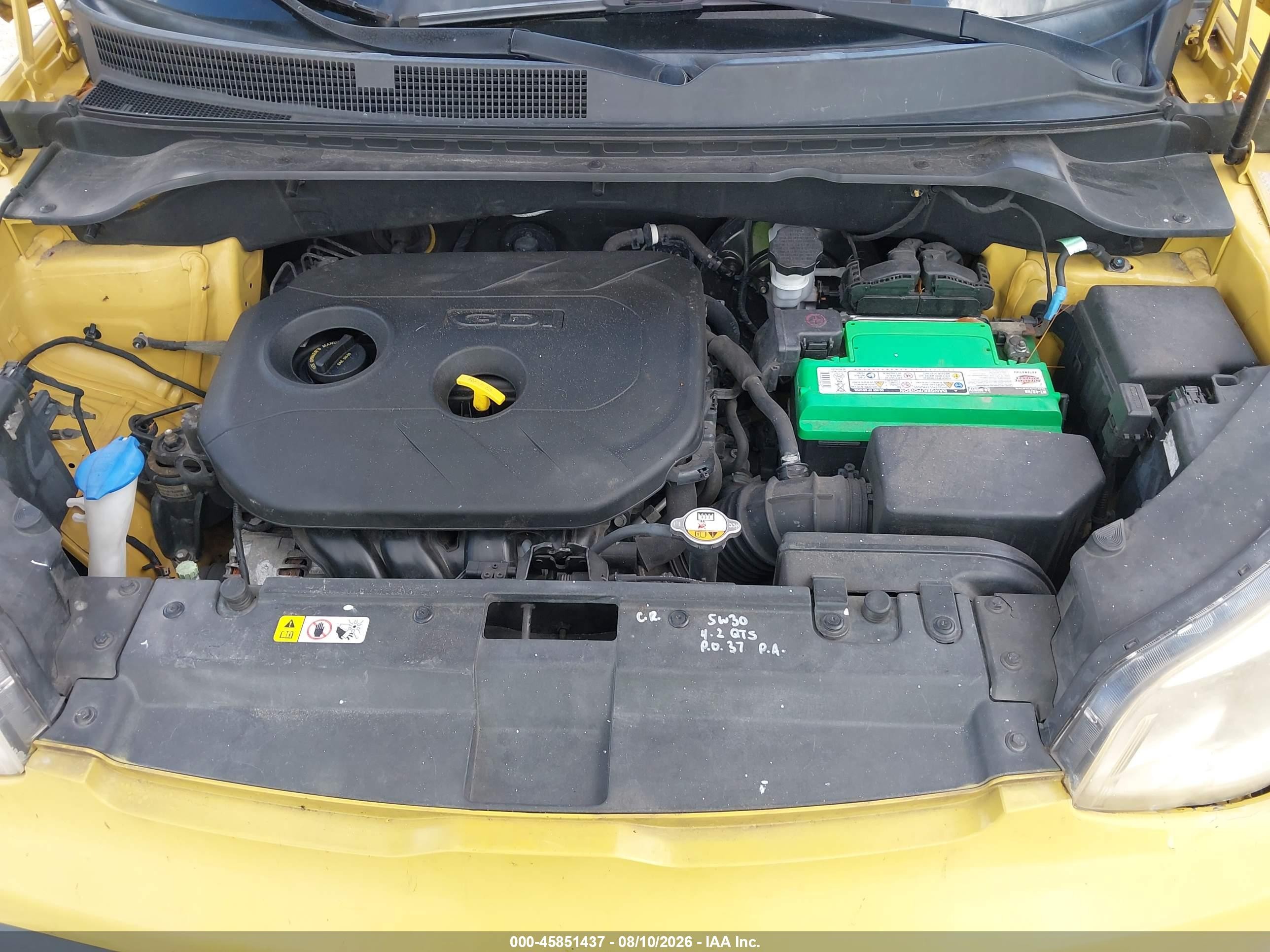 2015 Kia Soul + Желтый vin: KNDJP3A57F7192075