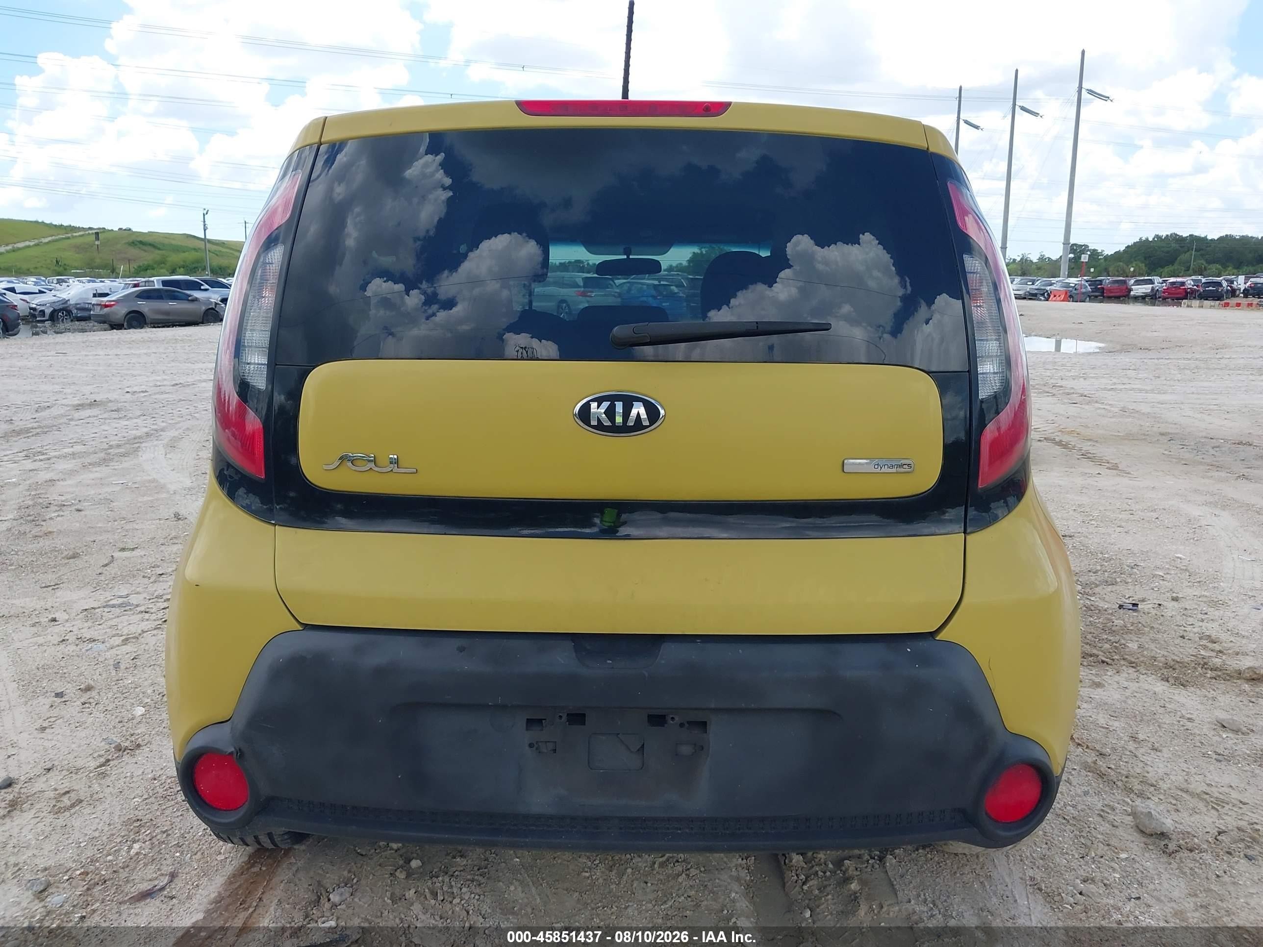 2015 Kia Soul + Желтый vin: KNDJP3A57F7192075