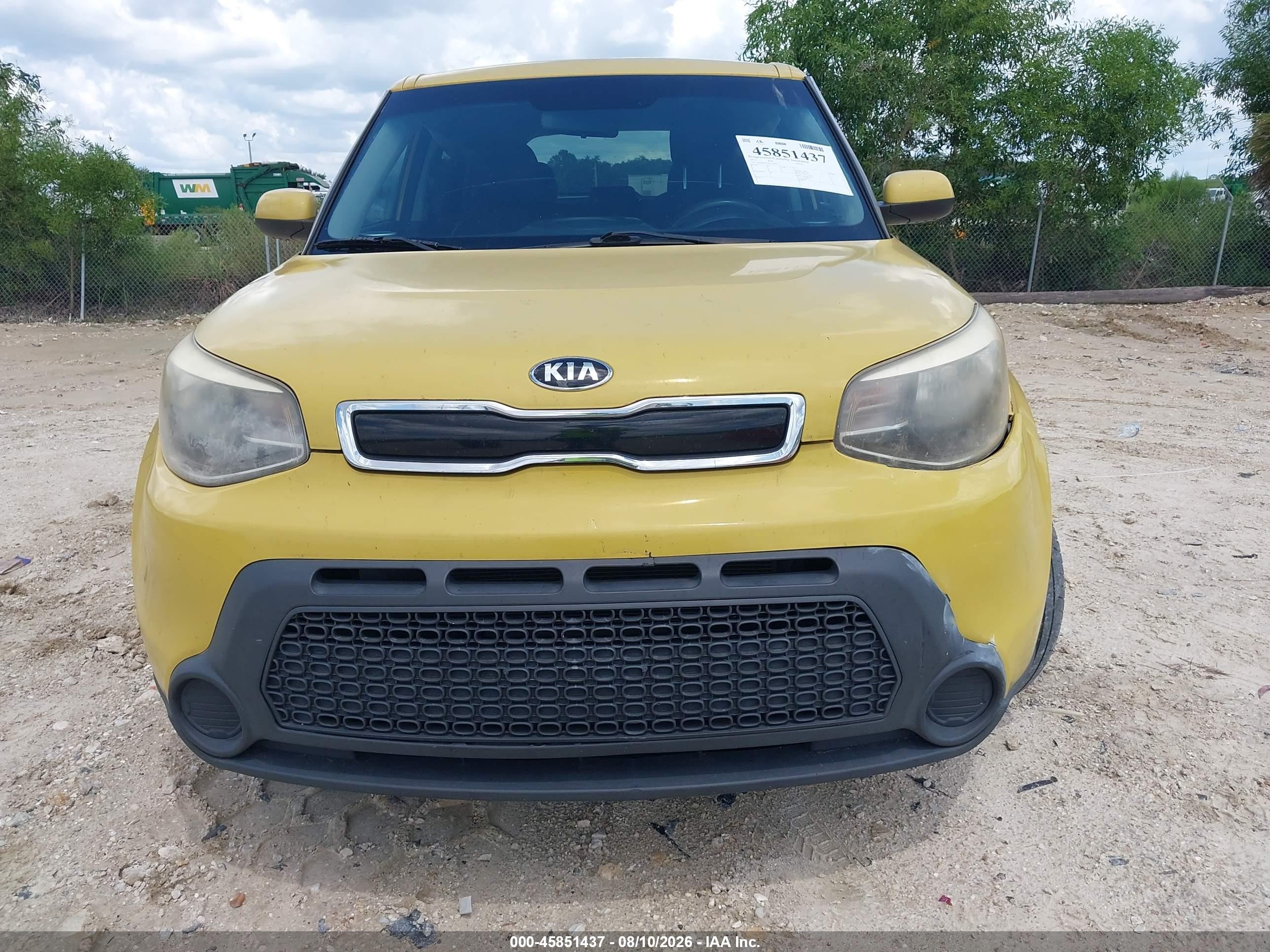 2015 Kia Soul + Желтый vin: KNDJP3A57F7192075