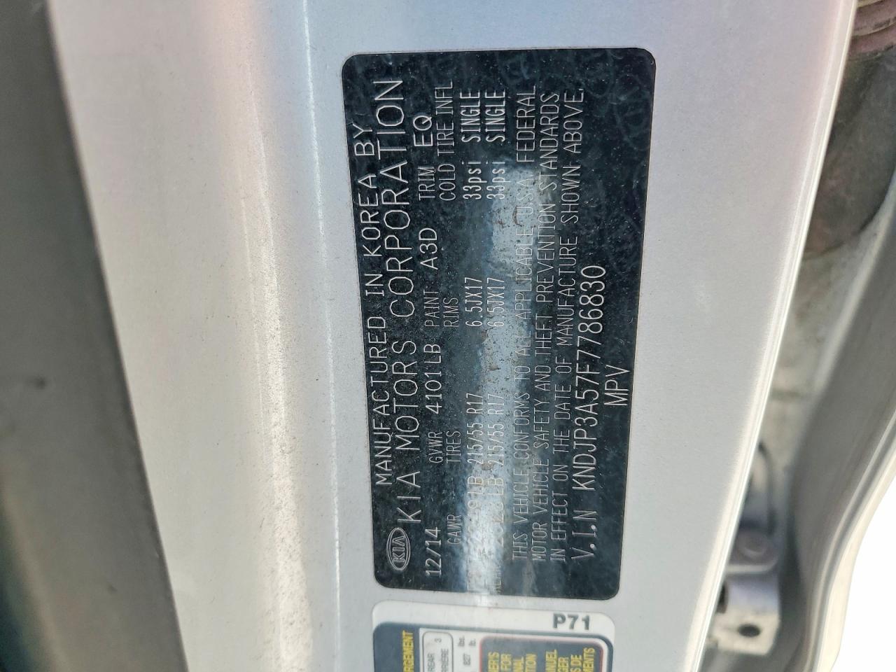 2015 Kia Soul + Silver vin: KNDJP3A57F7786830
