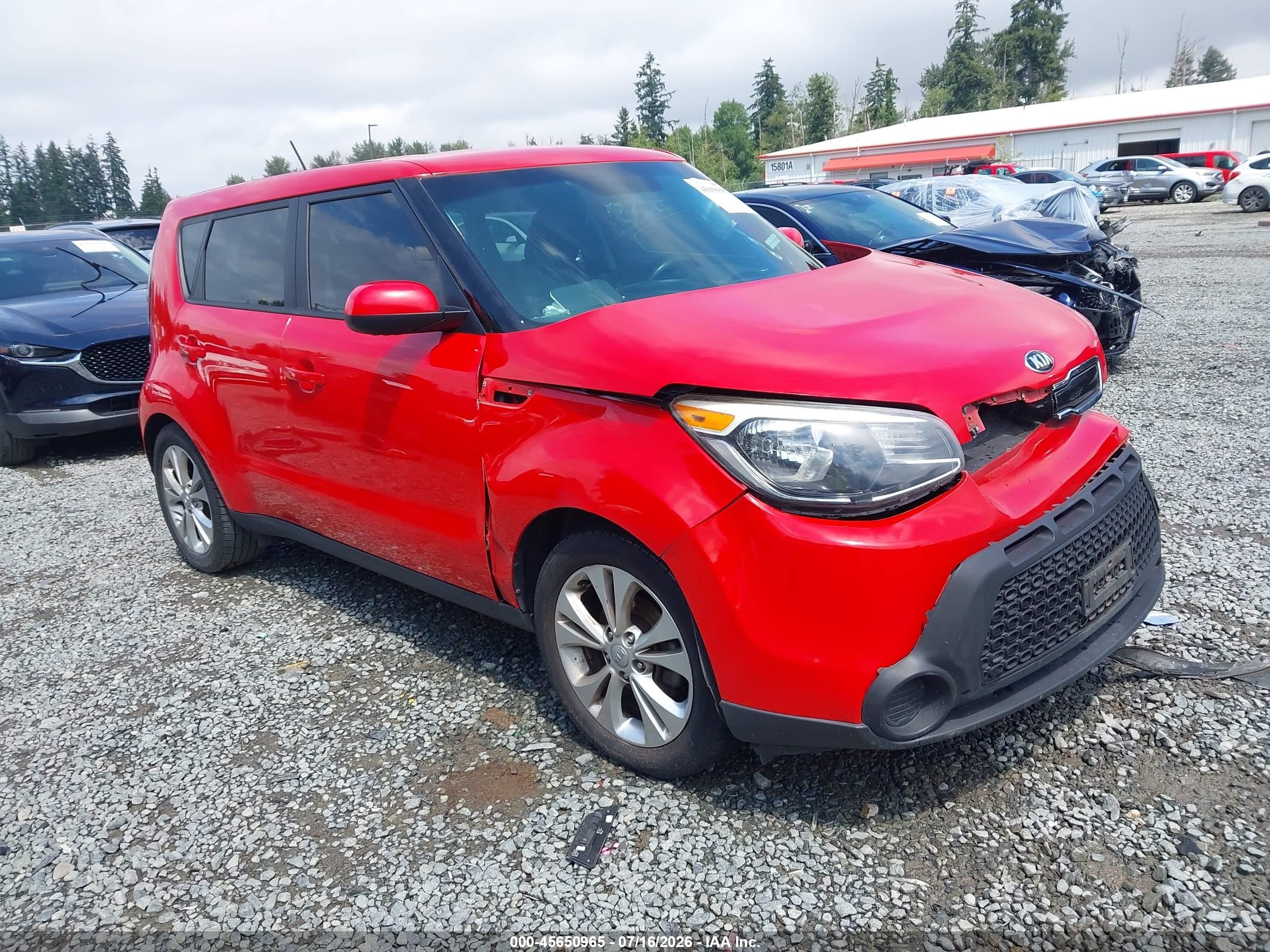 2015 Kia Soul + Red vin: KNDJP3A57F7802296