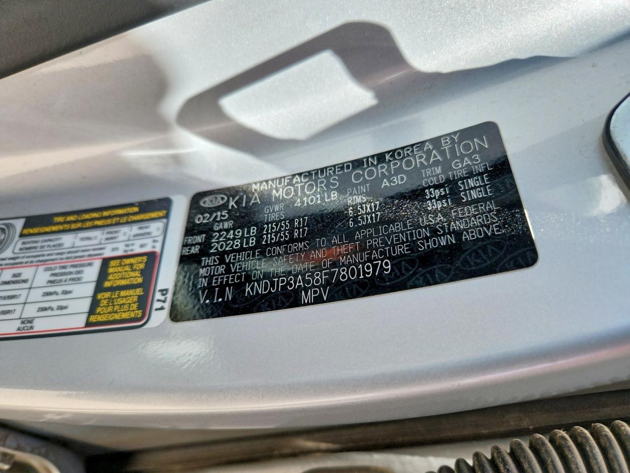 2015 Kia Soul + Silver vin: KNDJP3A58F7801979