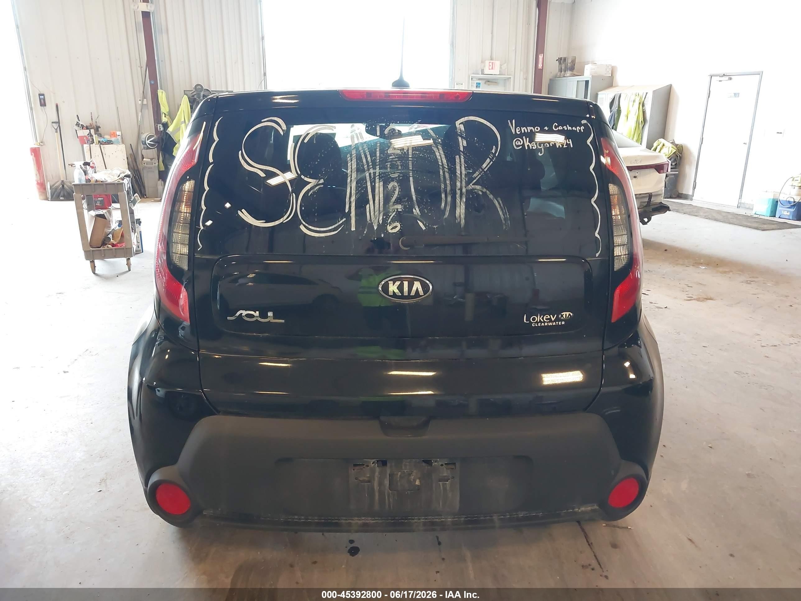 2015 Kia Soul + Черный vin: KNDJP3A59F7185466