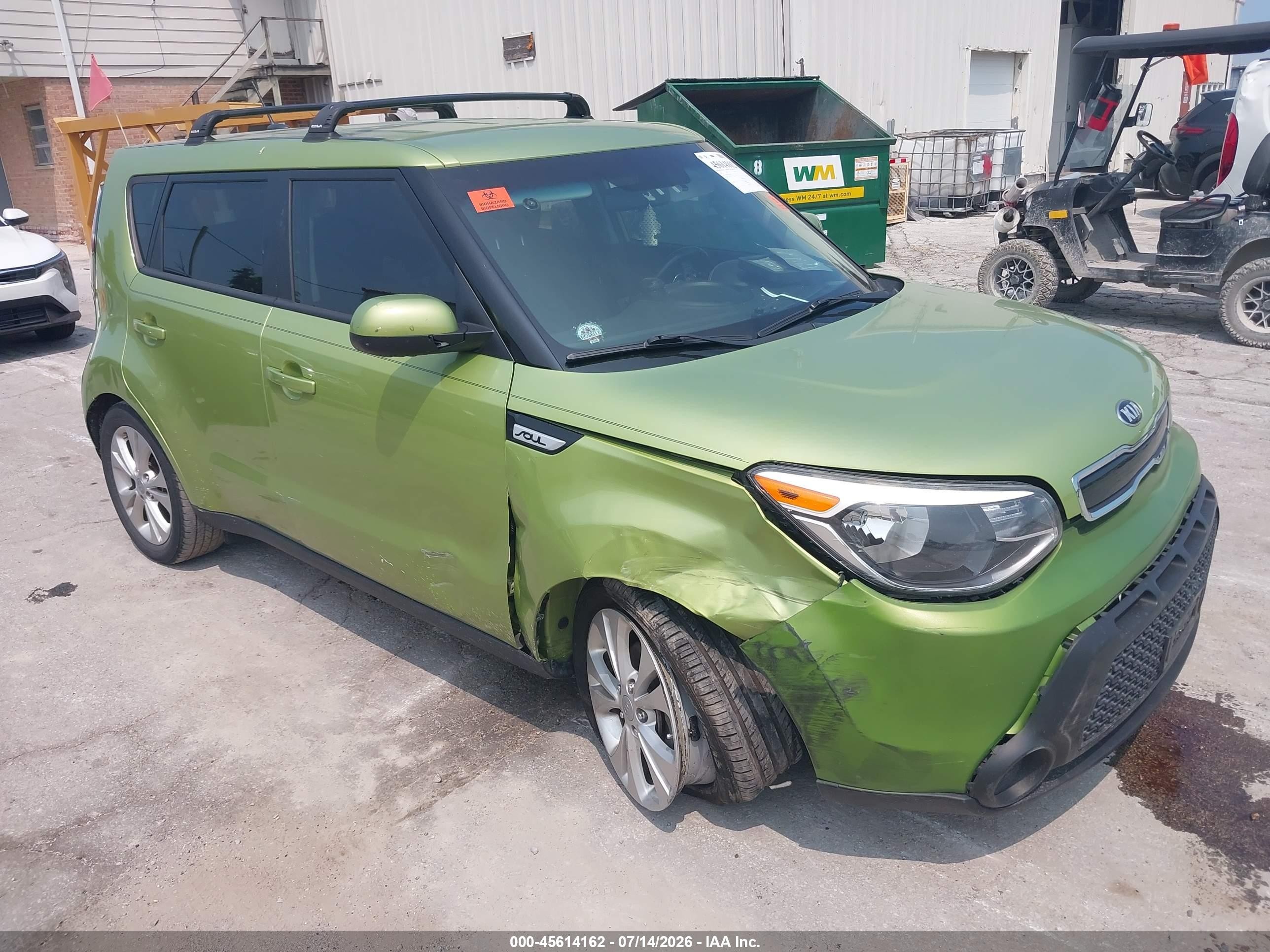 2015 Kia Soul + Green vin: KNDJP3A59F7762805