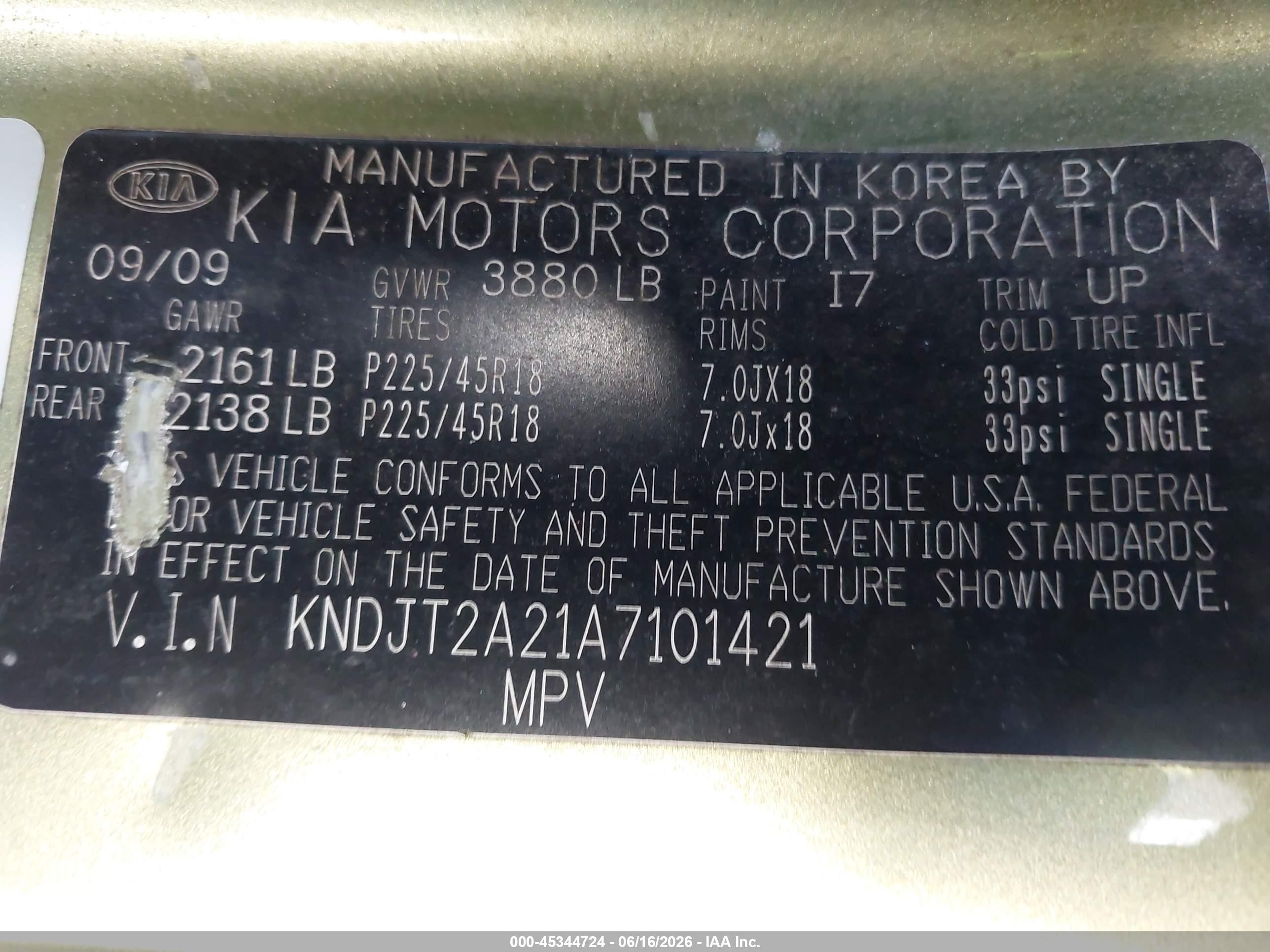 2010 Kia Soul ! Green vin: KNDJT2A21A7101421