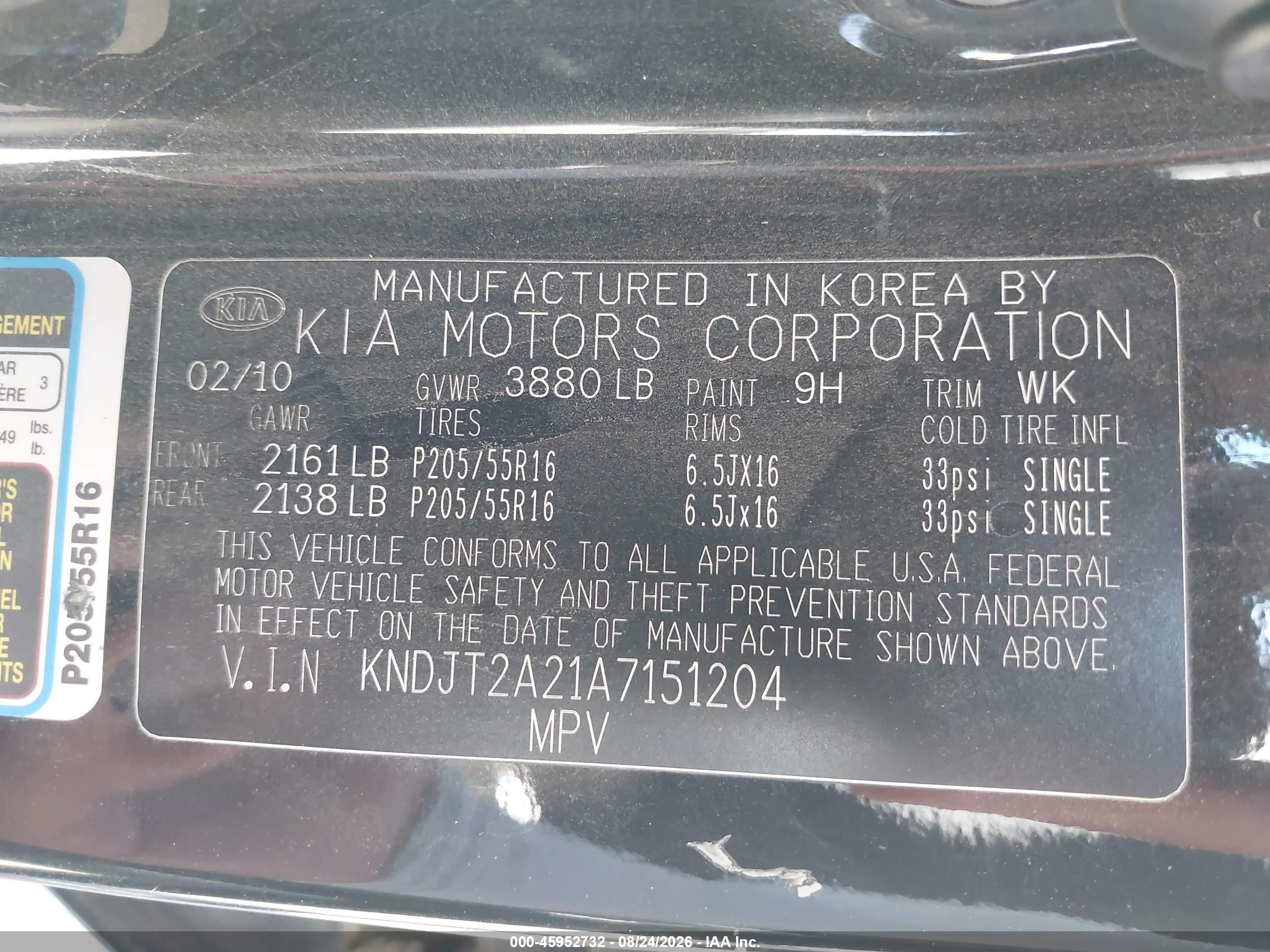 2010 Kia Soul + Black vin: KNDJT2A21A7151204
