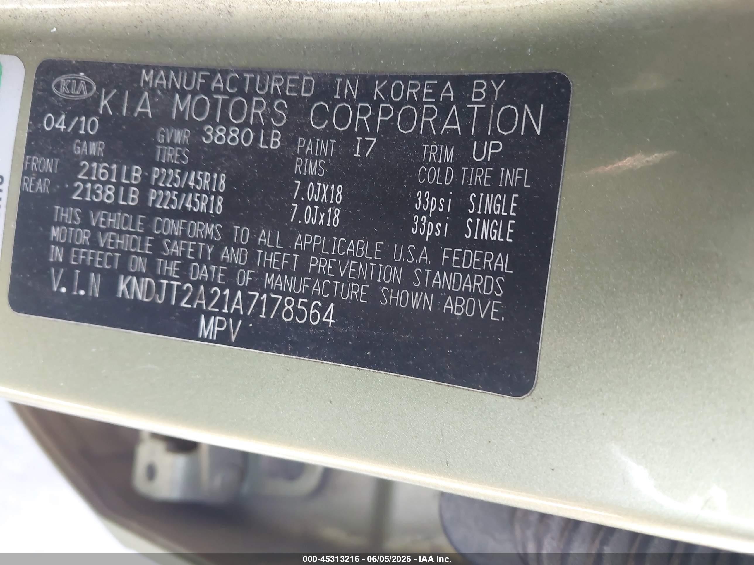 2010 Kia Soul ! Green vin: KNDJT2A21A7178564
