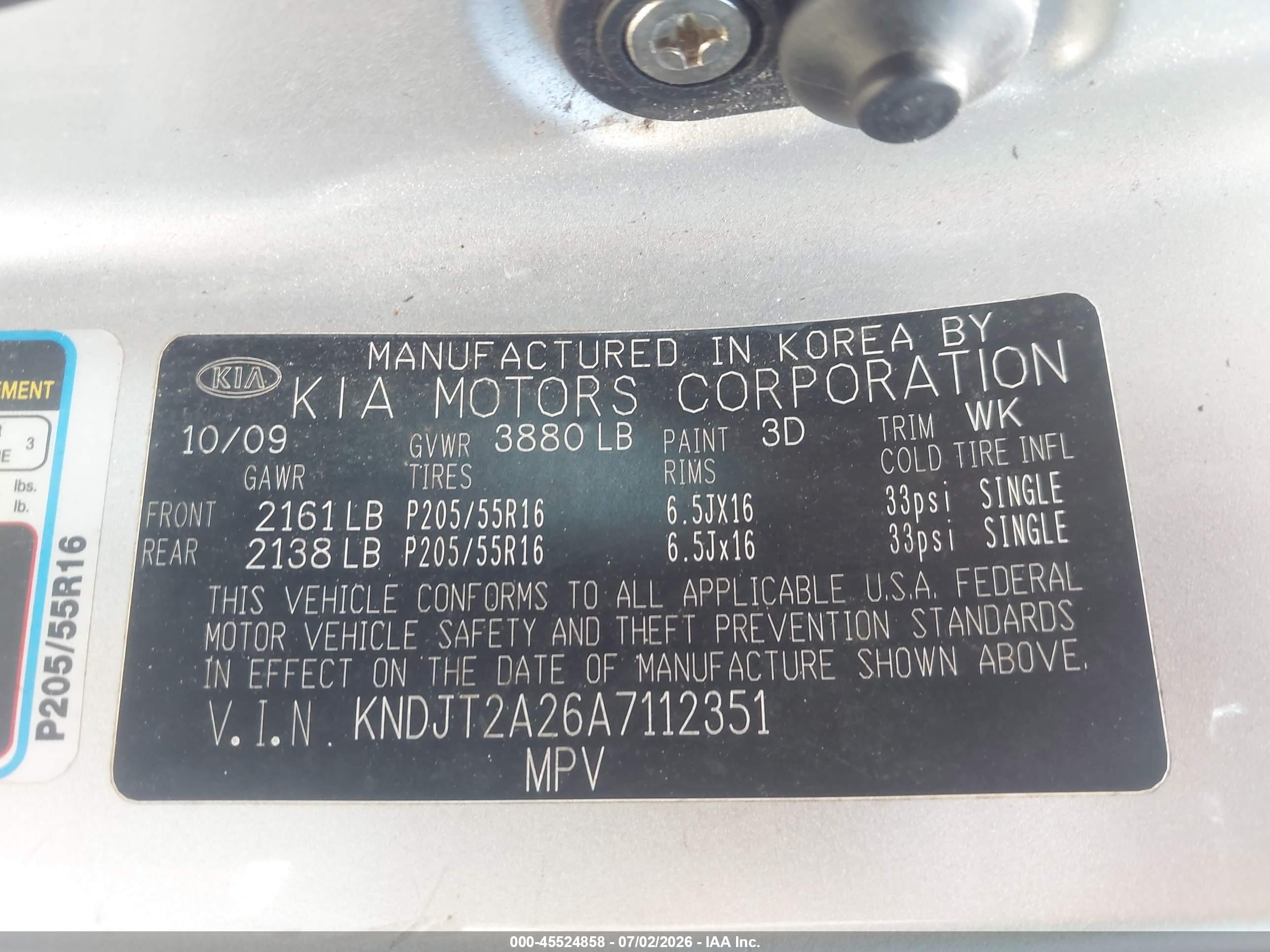 2010 Kia Soul + Silver vin: KNDJT2A26A7112351