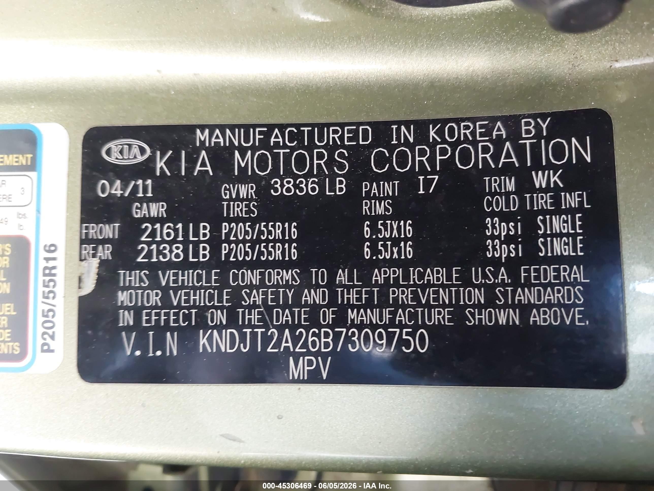 2011 Kia Soul + Green vin: KNDJT2A26B7309750