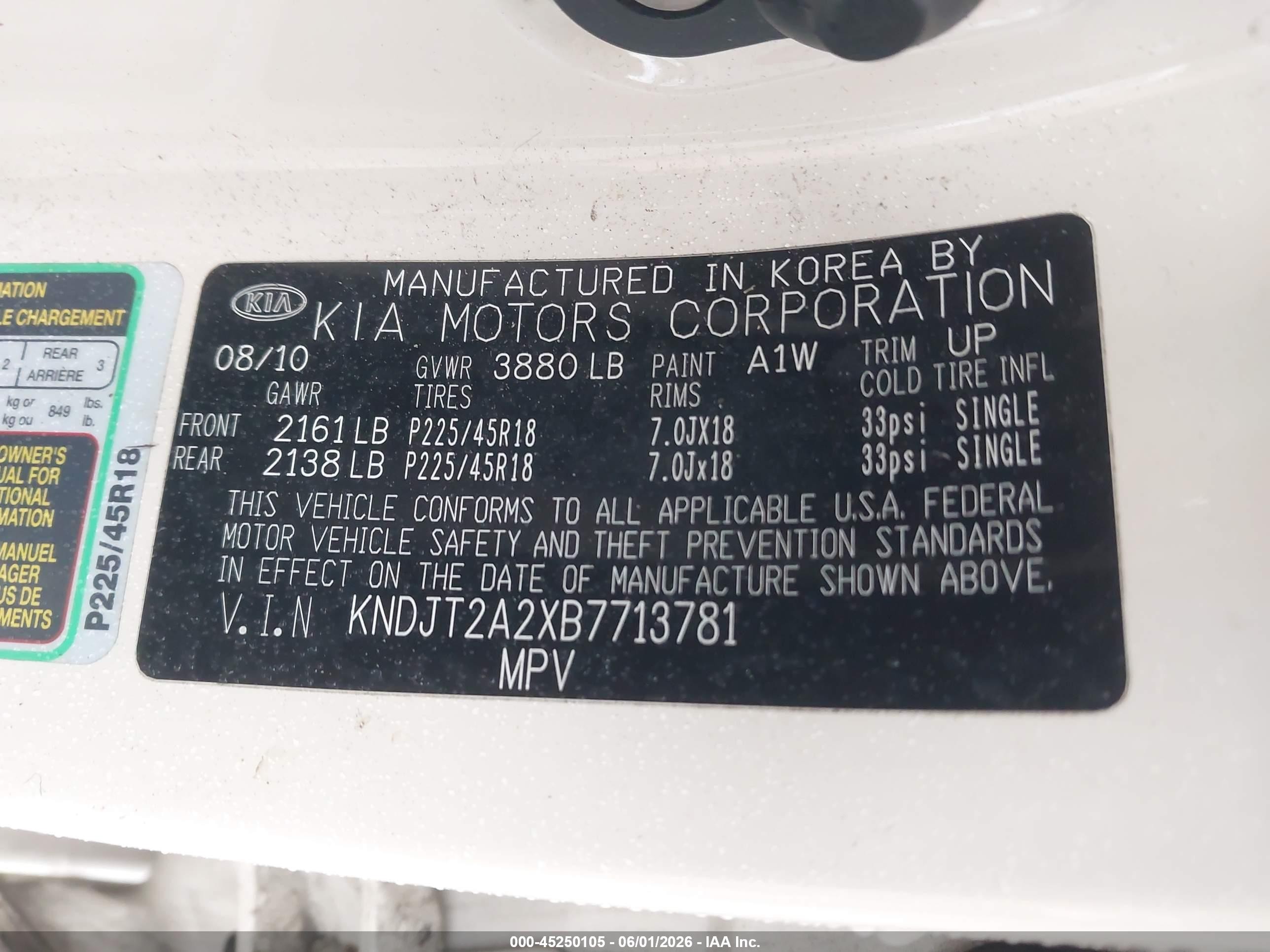 2011 Kia Soul ! White vin: KNDJT2A2XB7713781