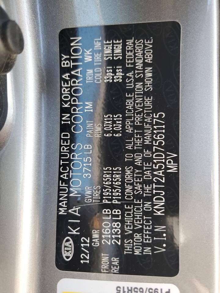 2013 Kia Soul Gold vin: KNDJT2A51D7561175