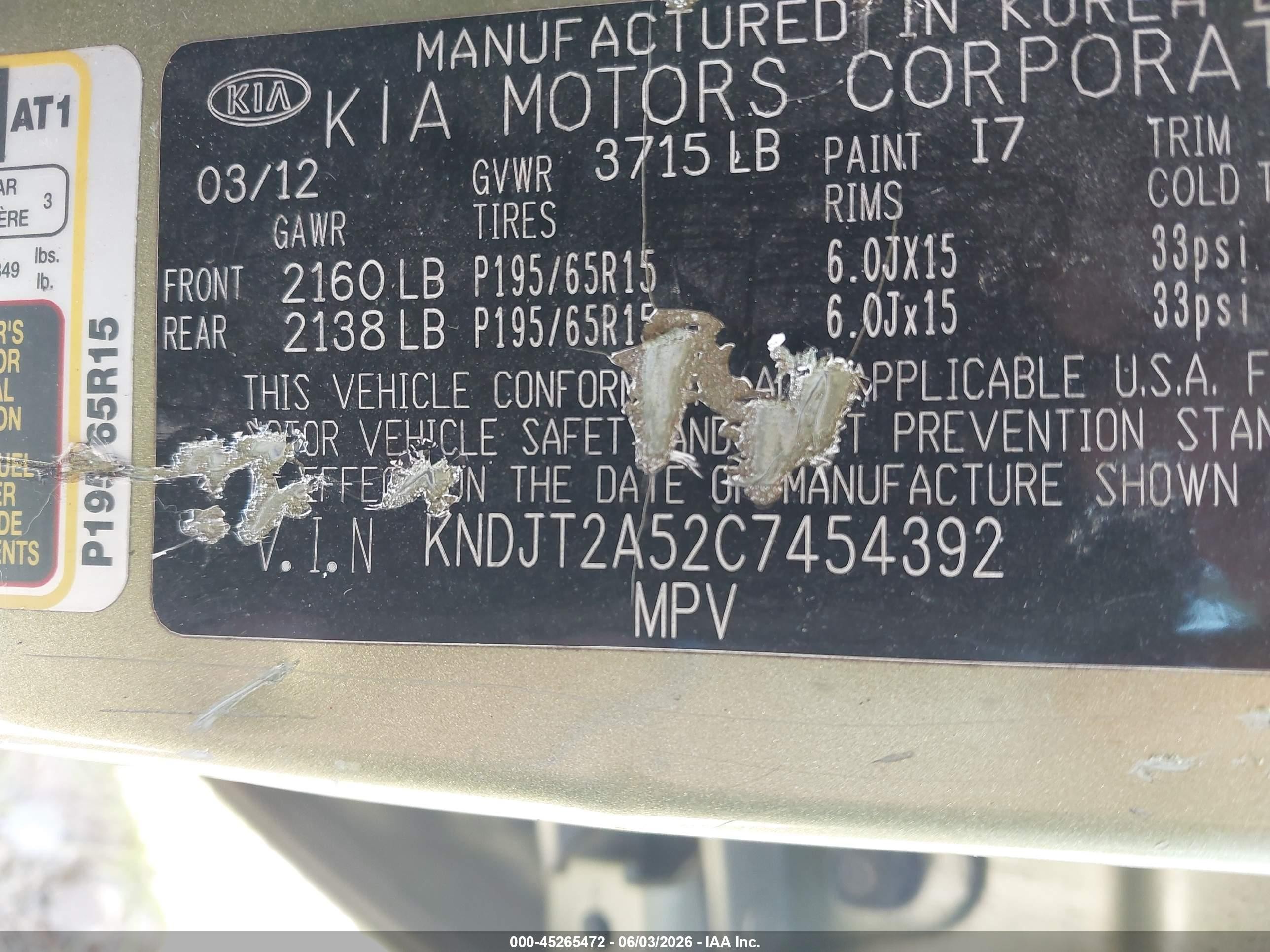 2012 Kia Soul   Green vin: KNDJT2A52C7454392