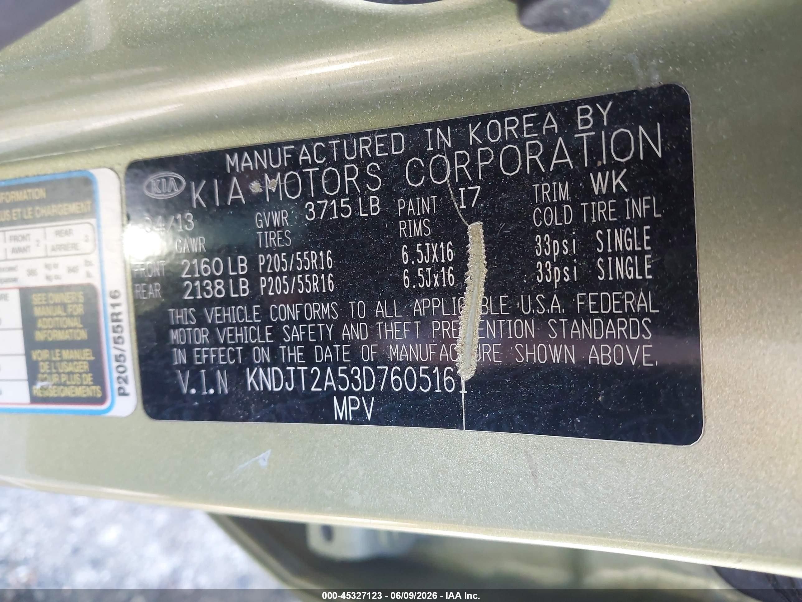 2013 Kia Soul   Green vin: KNDJT2A53D7605161