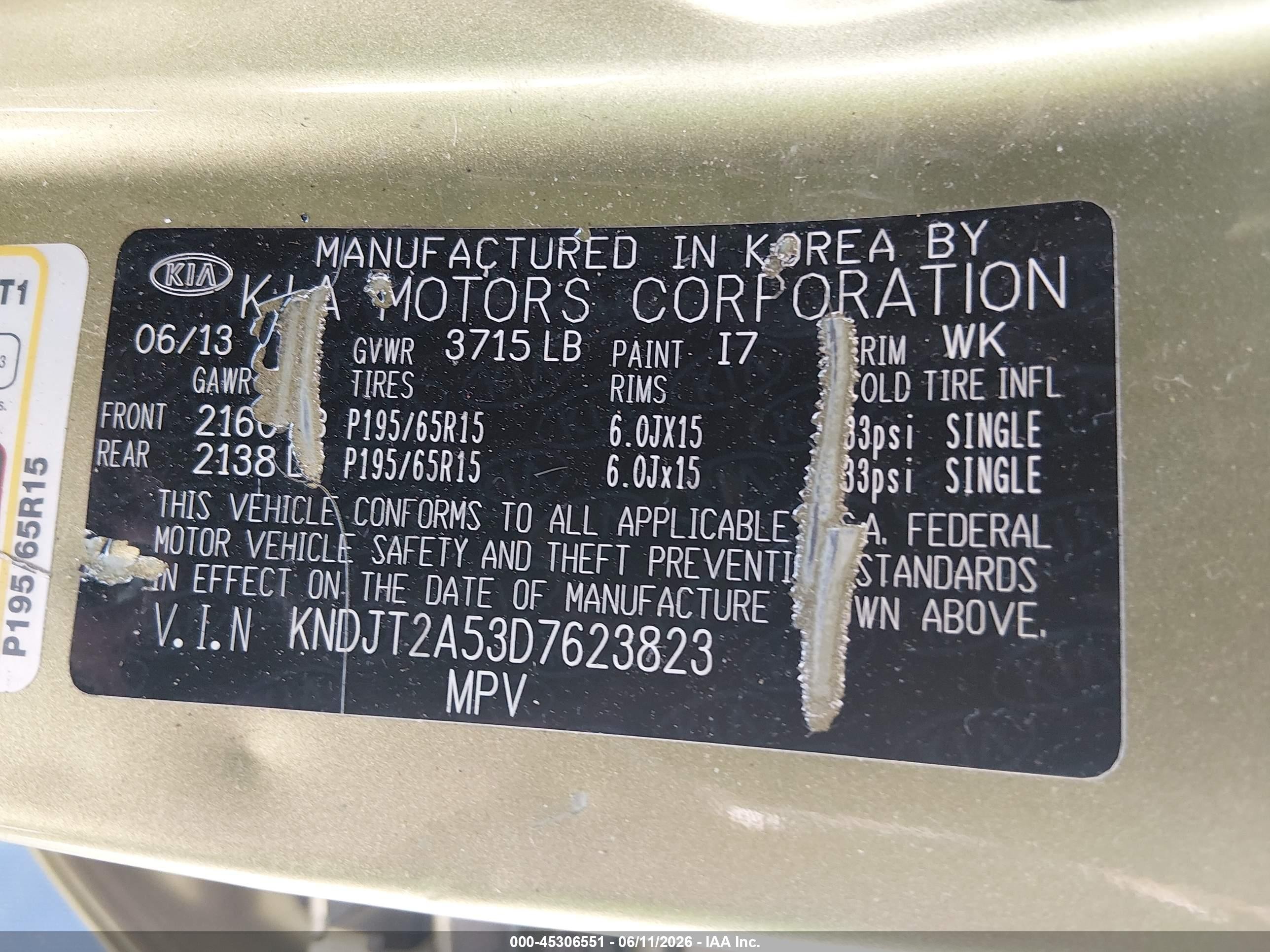 2013 Kia Soul   Green vin: KNDJT2A53D7623823