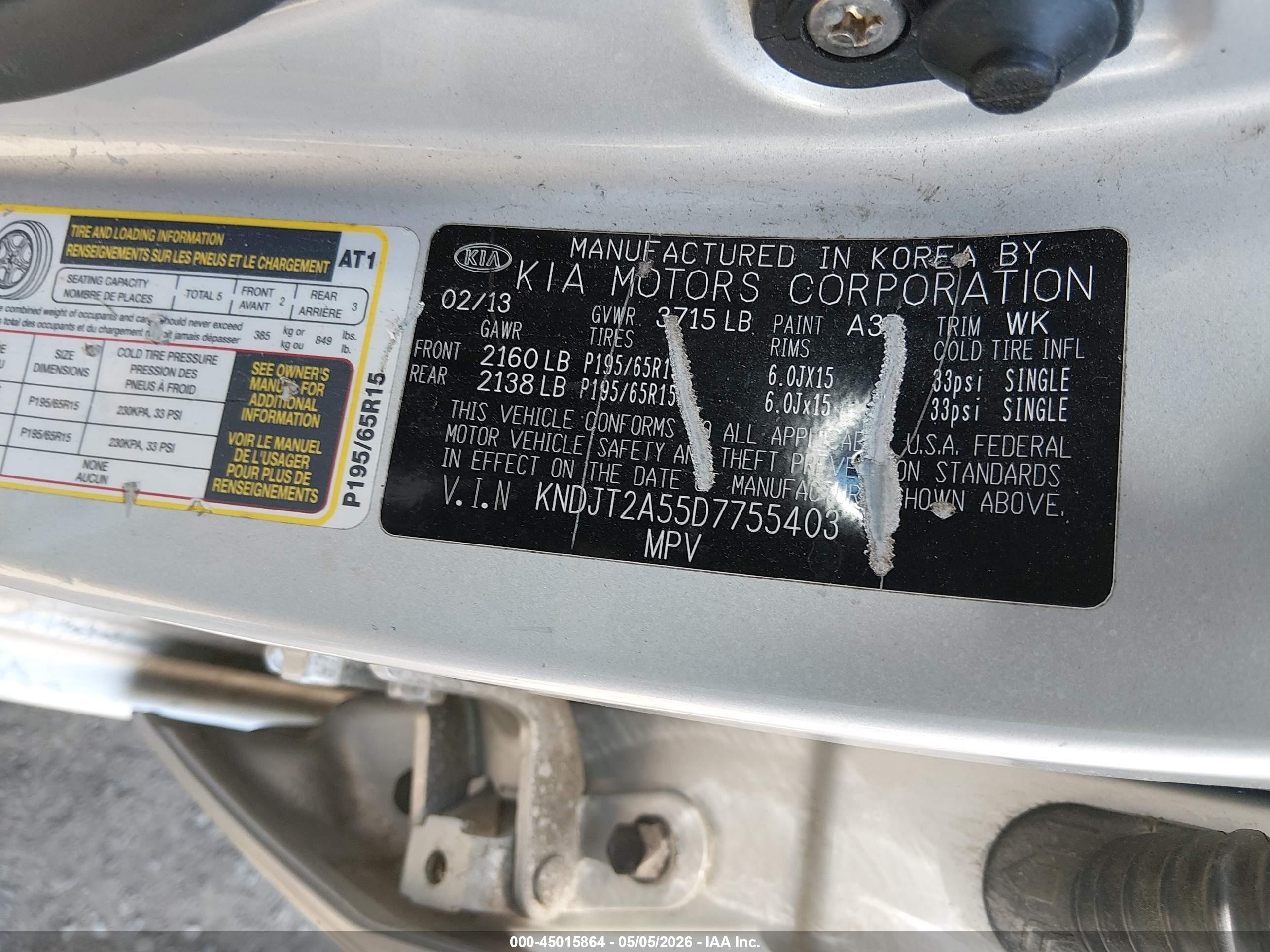 2013 Kia Soul   Silver vin: KNDJT2A55D7755403