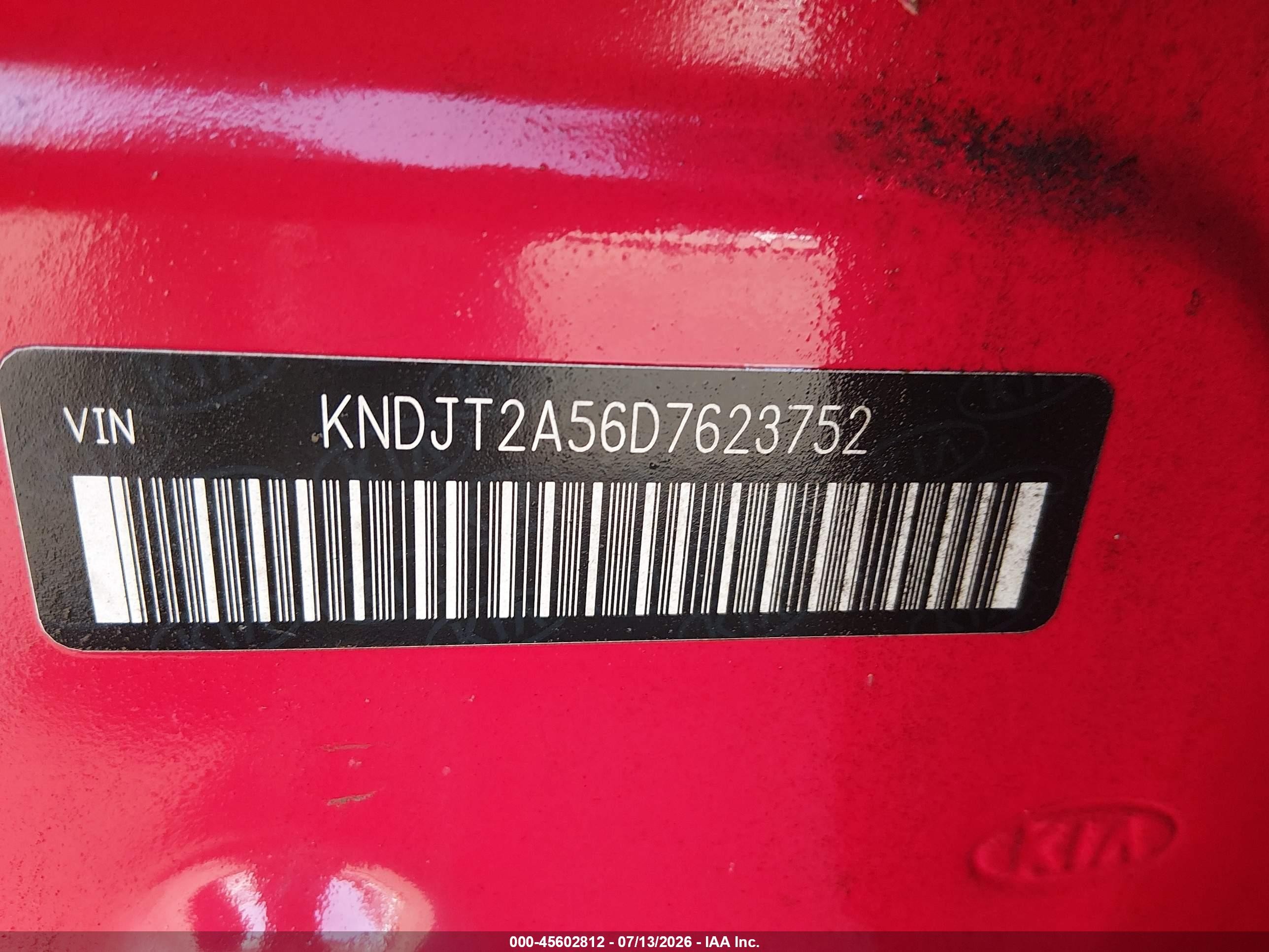 2013 Kia Soul   Red vin: KNDJT2A56D7623752