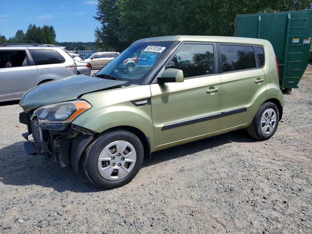 2013 Kia Soul Base Green vin: KNDJT2A57D7511736
