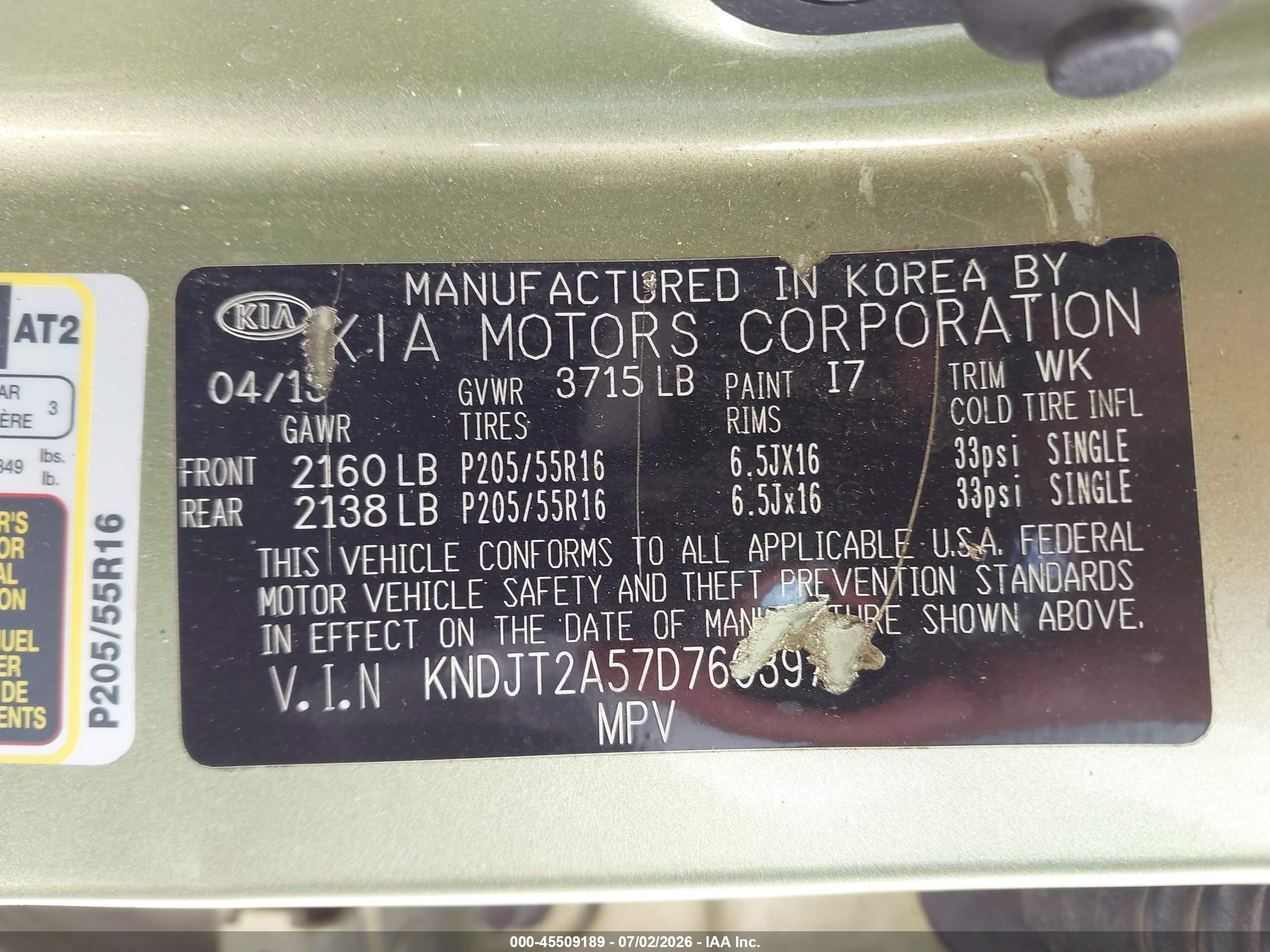 2013 Kia Soul   Зеленый vin: KNDJT2A57D7603977