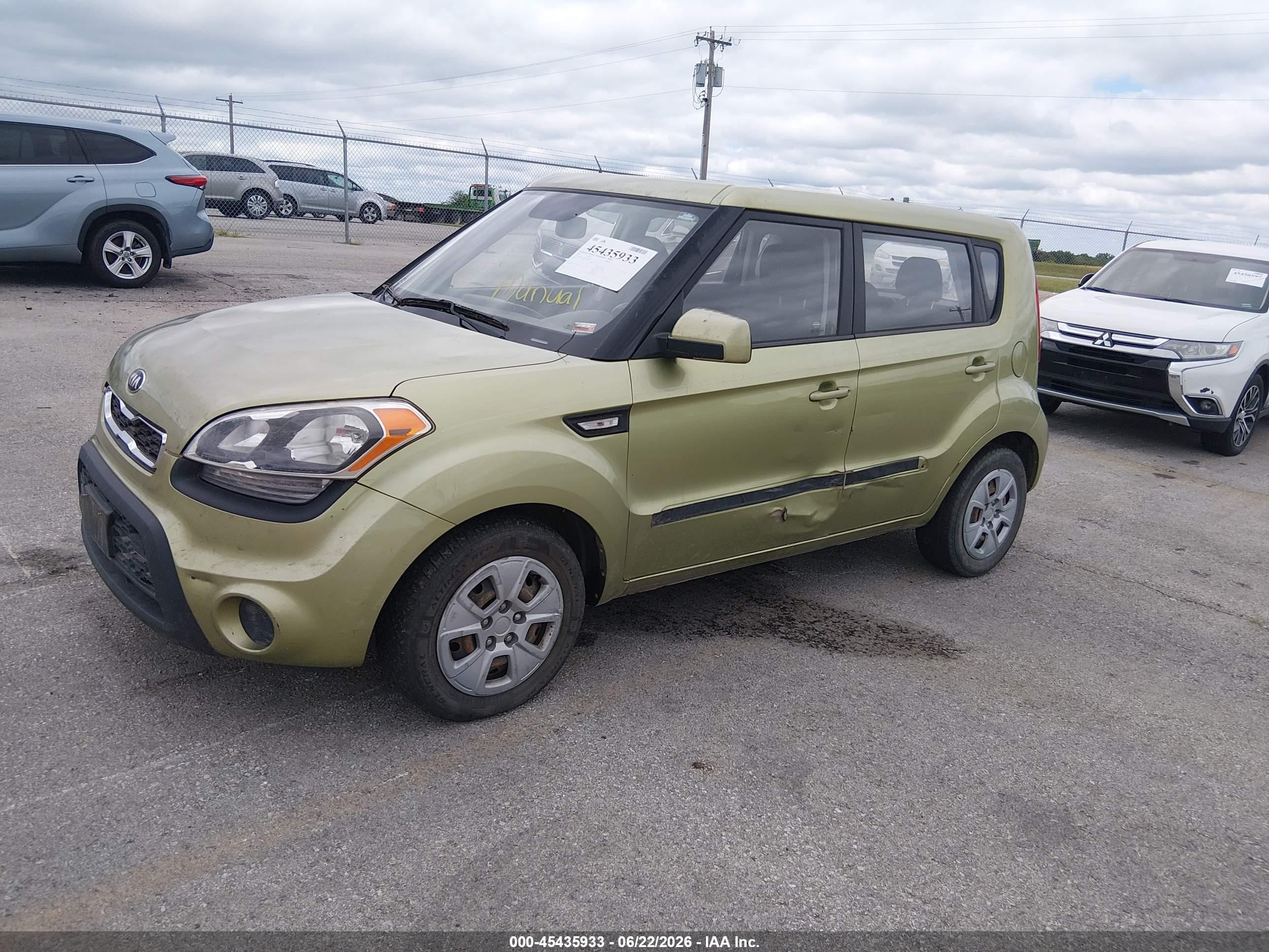 2013 Kia Soul   Green vin: KNDJT2A59D7487035