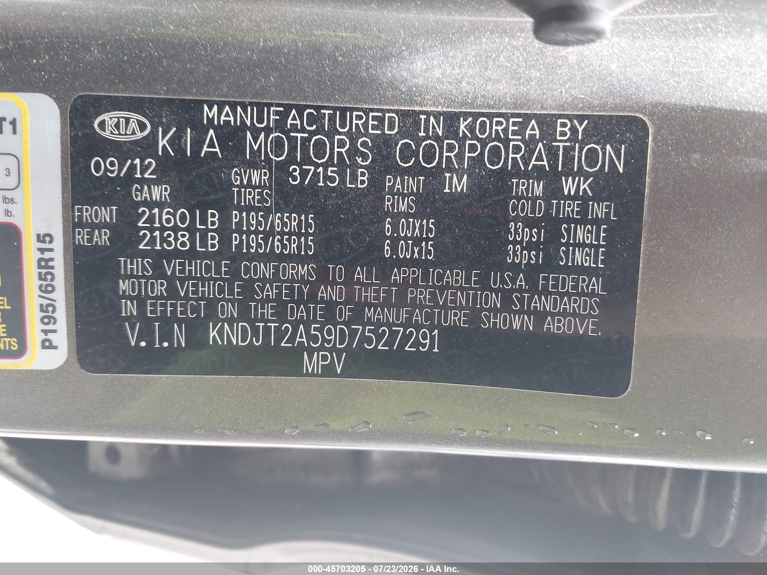 2013 Kia Soul   Gray vin: KNDJT2A59D7527291